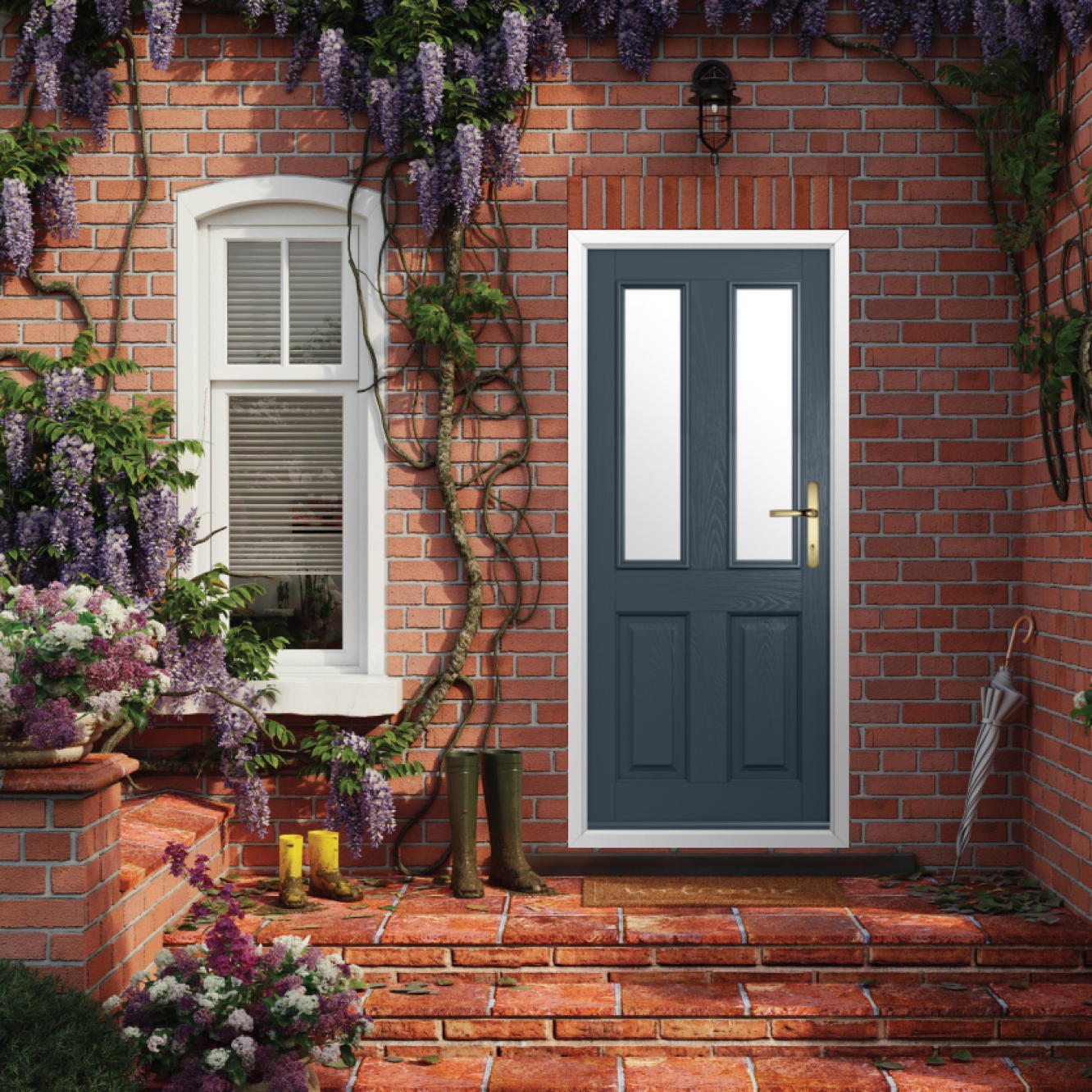 Solidor Ludlow 2 Composite Traditional Door In Anthracite Grey Image