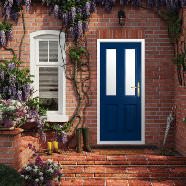 Solidor Ludlow 2 Composite Traditional Door In Blue Thumbnail