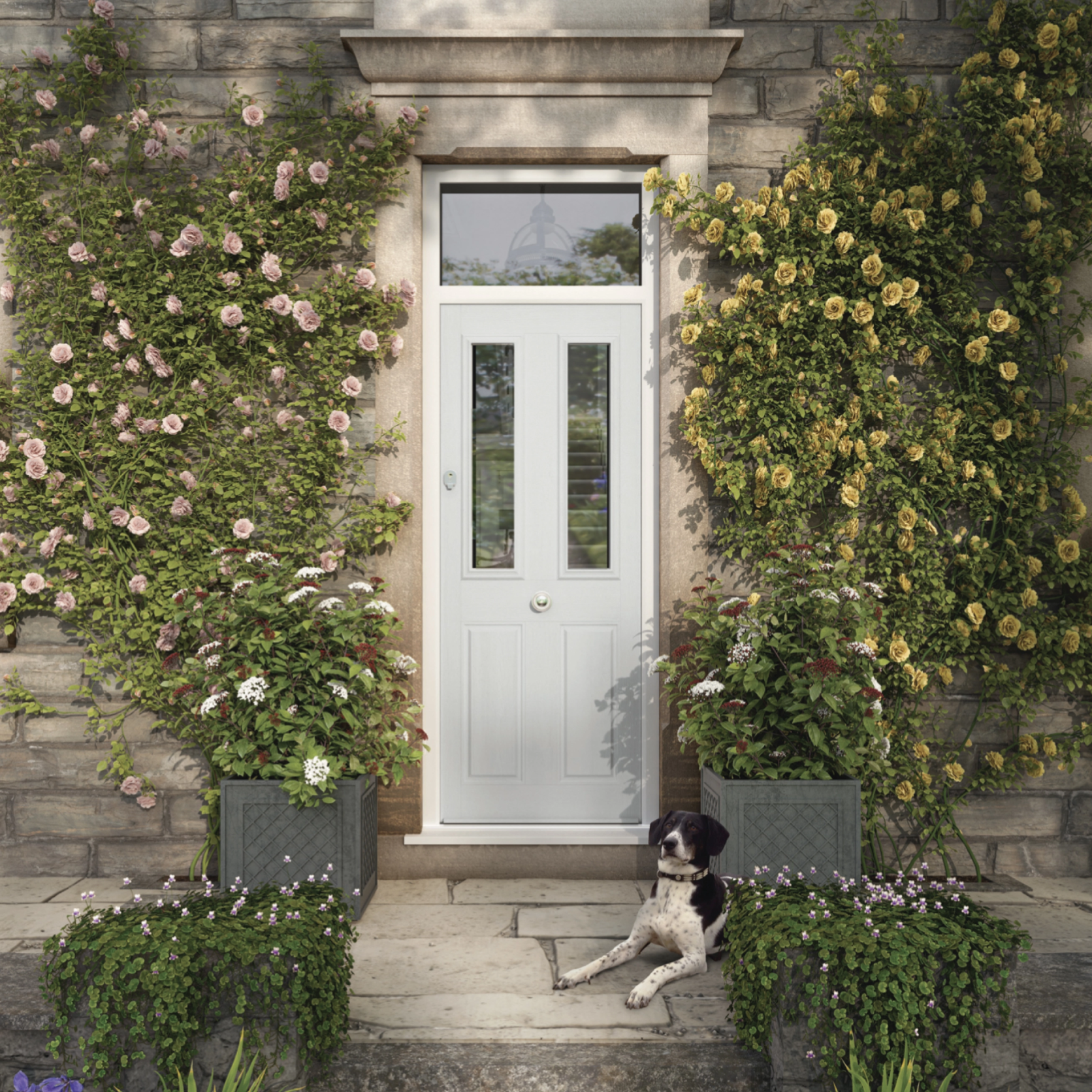 Solidor Flint Square Composite Traditional Door In Blue Large
                        Image