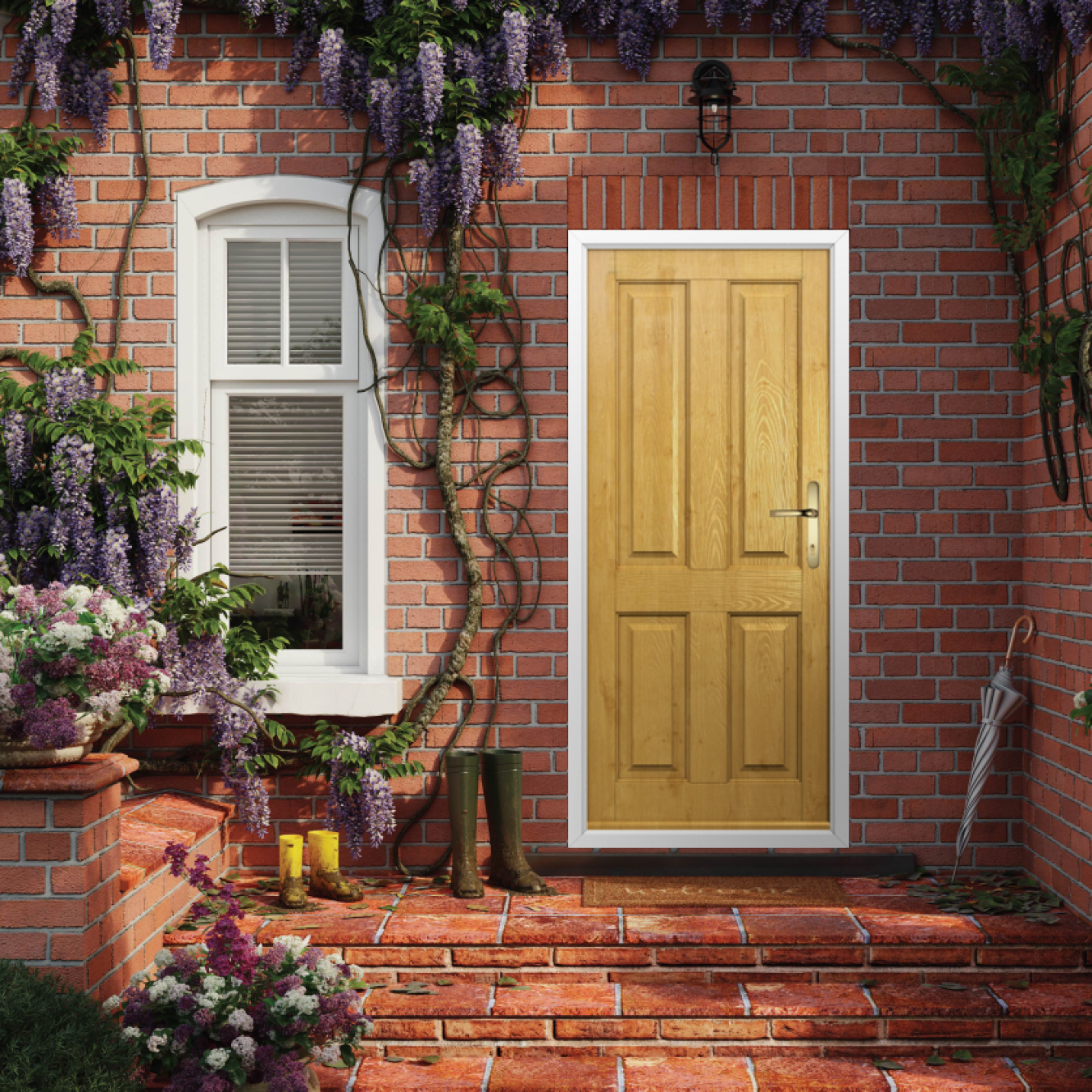 Solidor Ludlow Solid Composite Traditional Door In Irish Oak Image