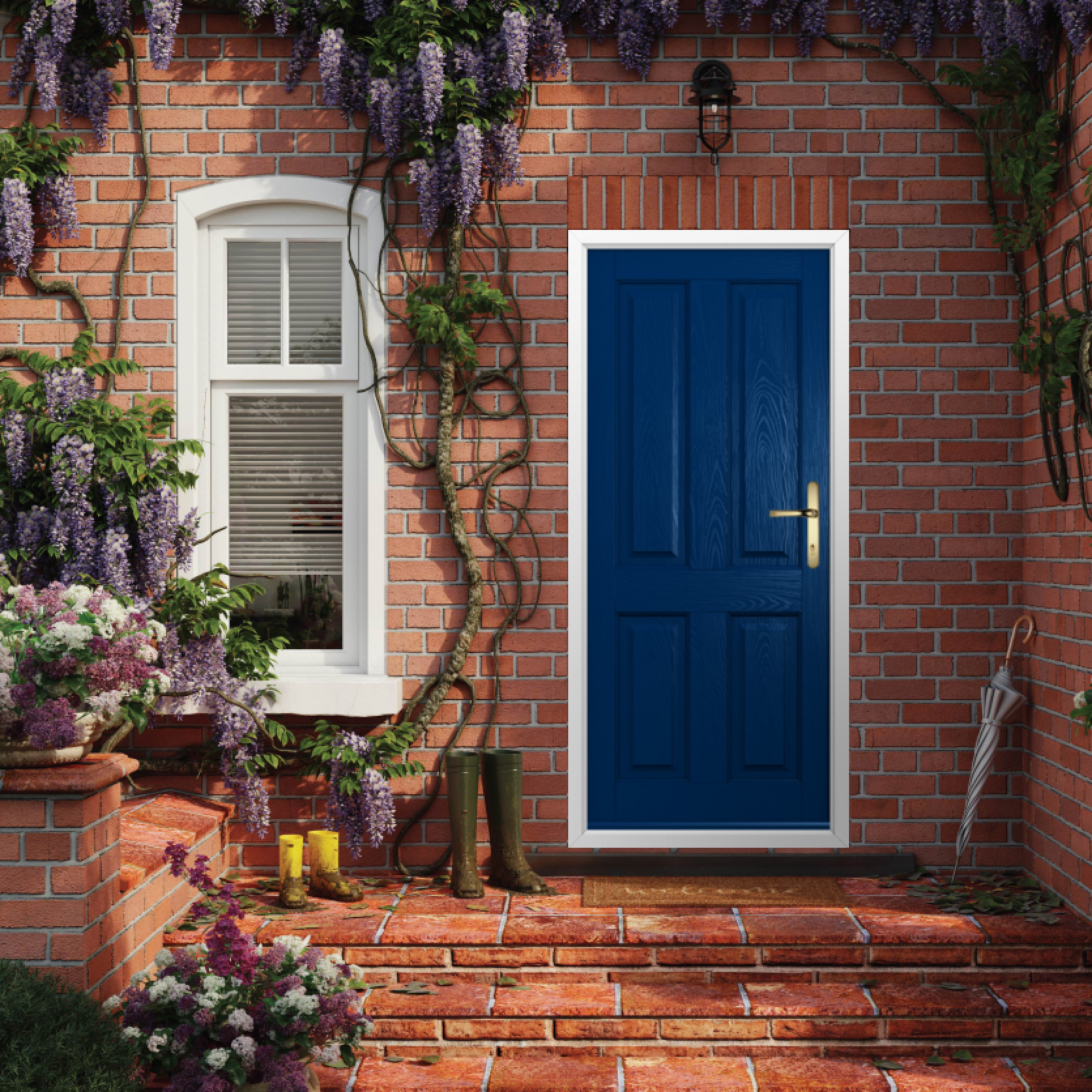 Solidor Ludlow Solid Composite Traditional Door In Blue Large
                        Image