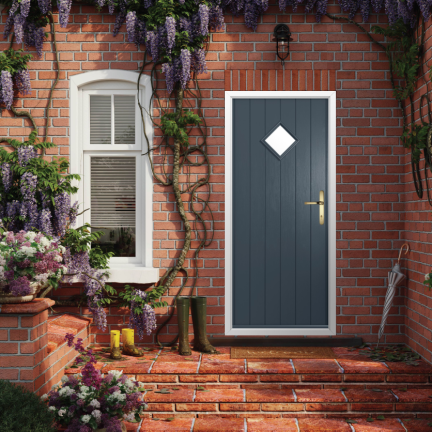 Solidor Flint 1 Composite Traditional Door In Anthracite Grey