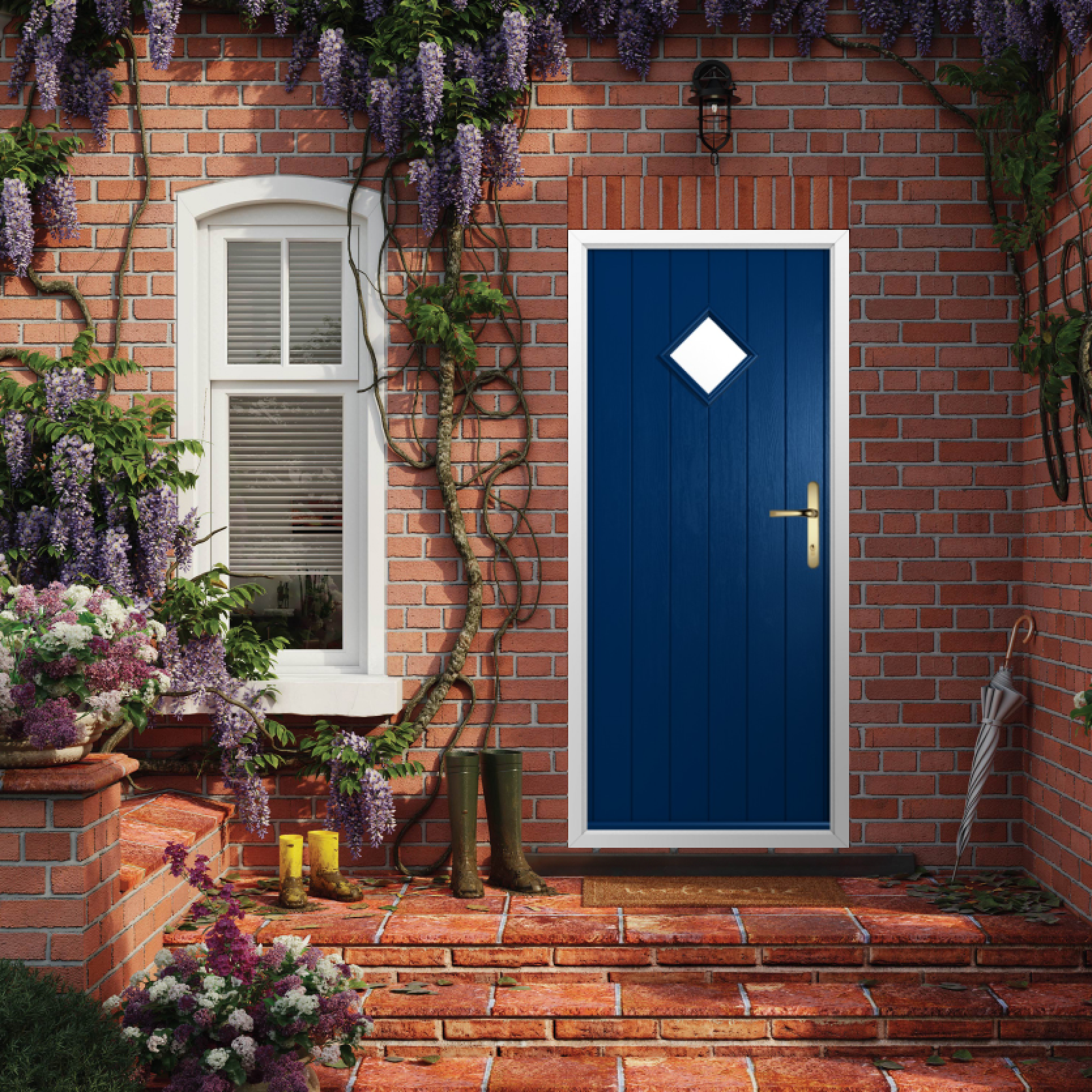 Solidor Flint 1 Composite Traditional Door In Blue Large
                        Image