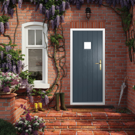 Solidor Flint Square Composite Traditional Door In Anthracite Grey