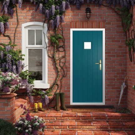 Solidor Flint Square Composite Traditional Door In Peacock Blue