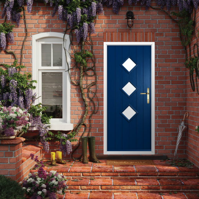 Solidor Flint 3 Composite Traditional Door In Blue Thumbnail