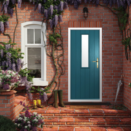Solidor Flint 4 Composite Traditional Door In Peacock Blue