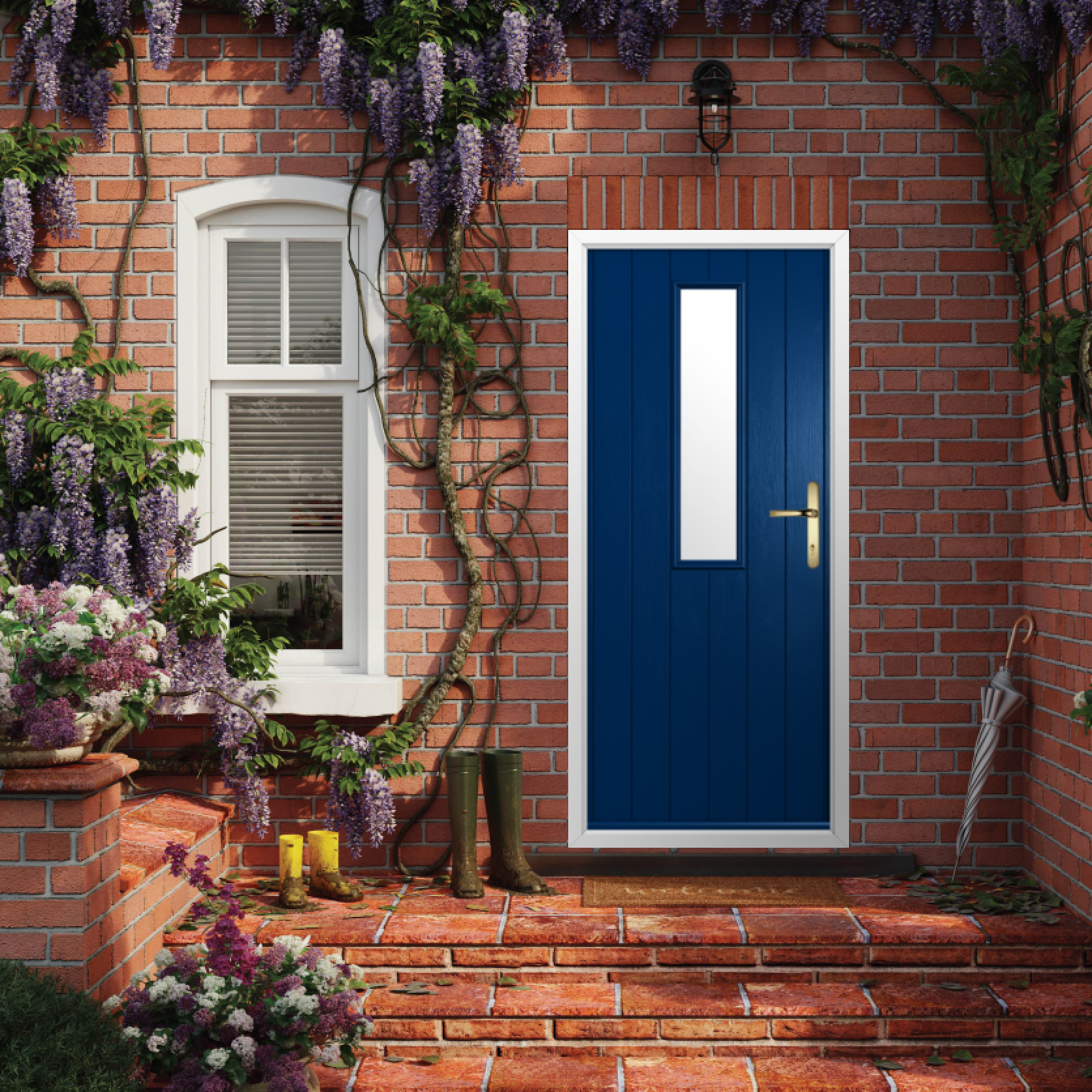 Solidor Flint 4 Composite Traditional Door In Blue Large
                        Image