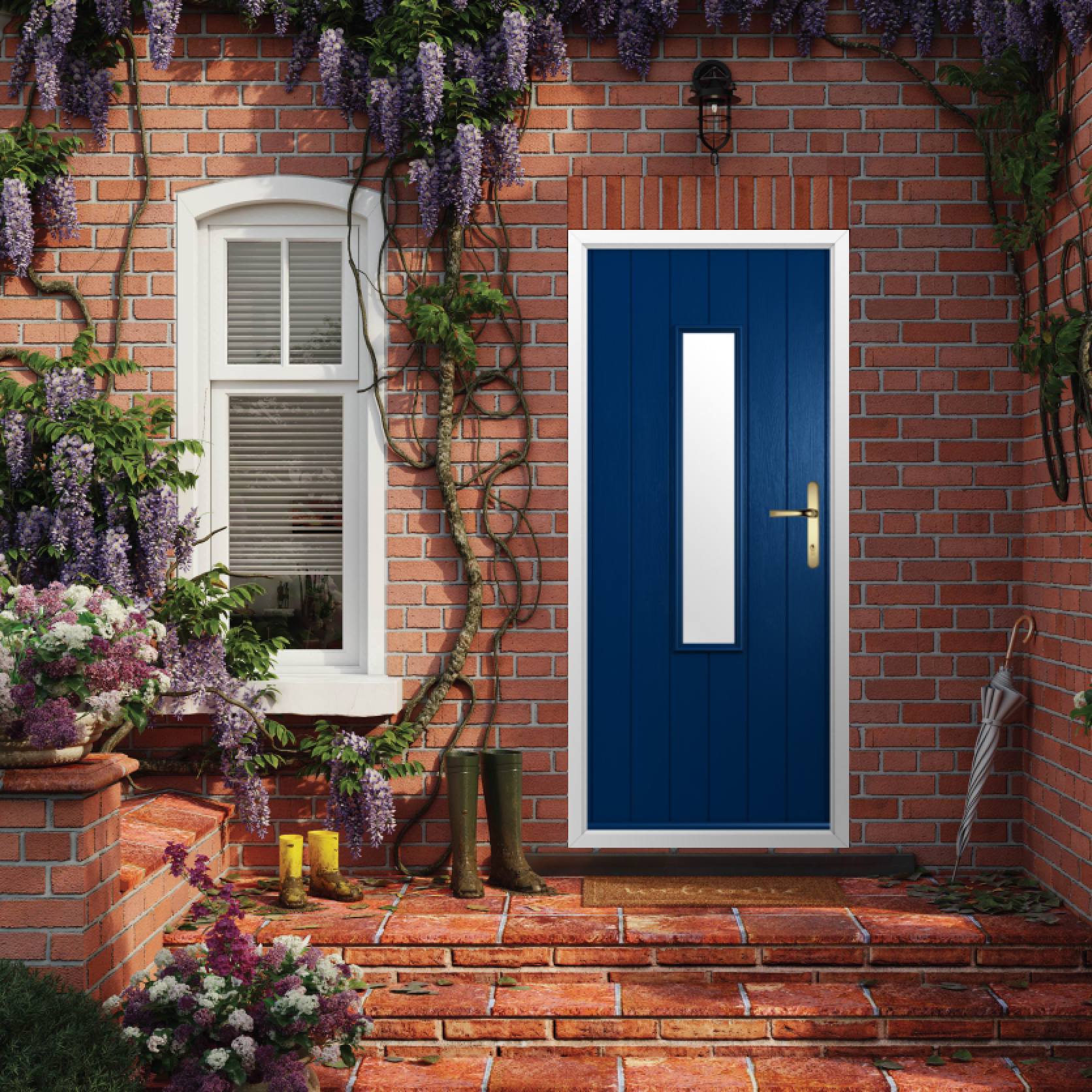 Solidor Flint 5 Composite Traditional Door In Blue Large
                        Image