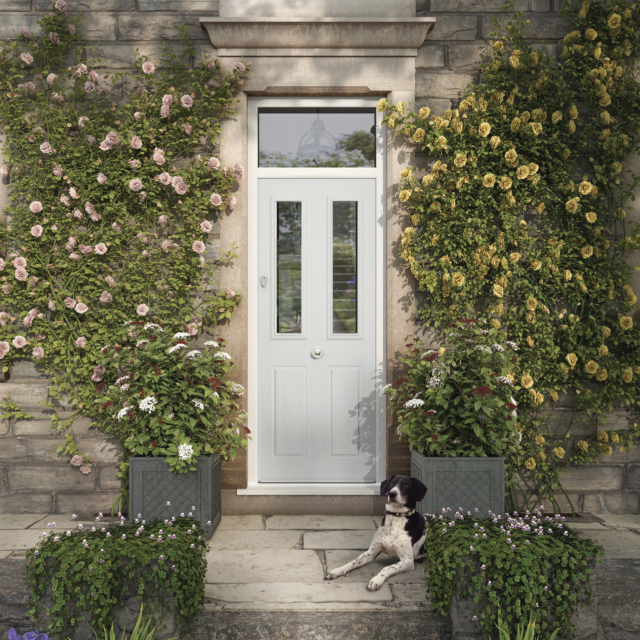 Solidor Tenby 2 Composite Traditional Door In Blue Thumbnail