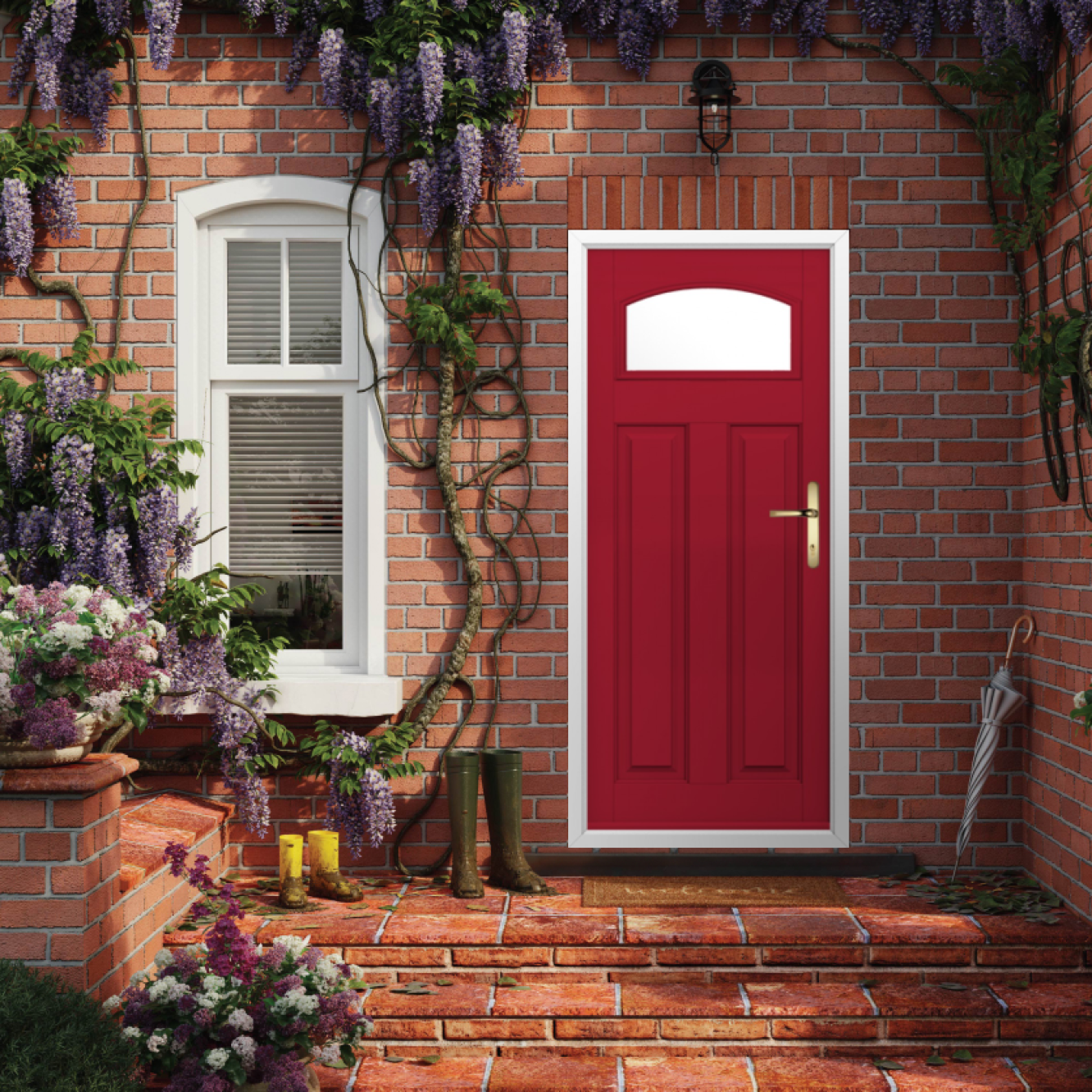 Solidor London Composite Traditional Door In Ruby Red Image