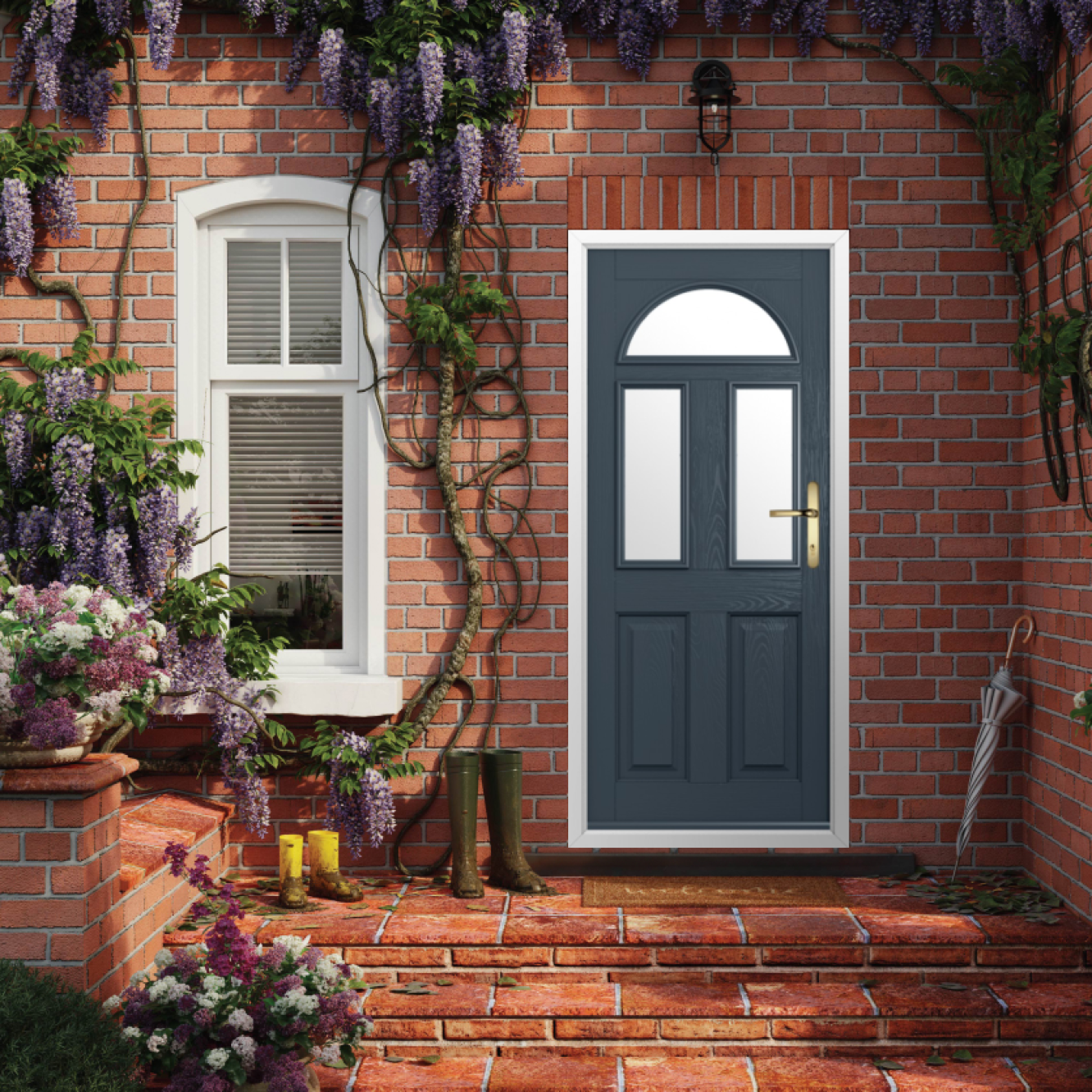 Solidor Conway 3 Composite Traditional Door In Anthracite Grey Image
