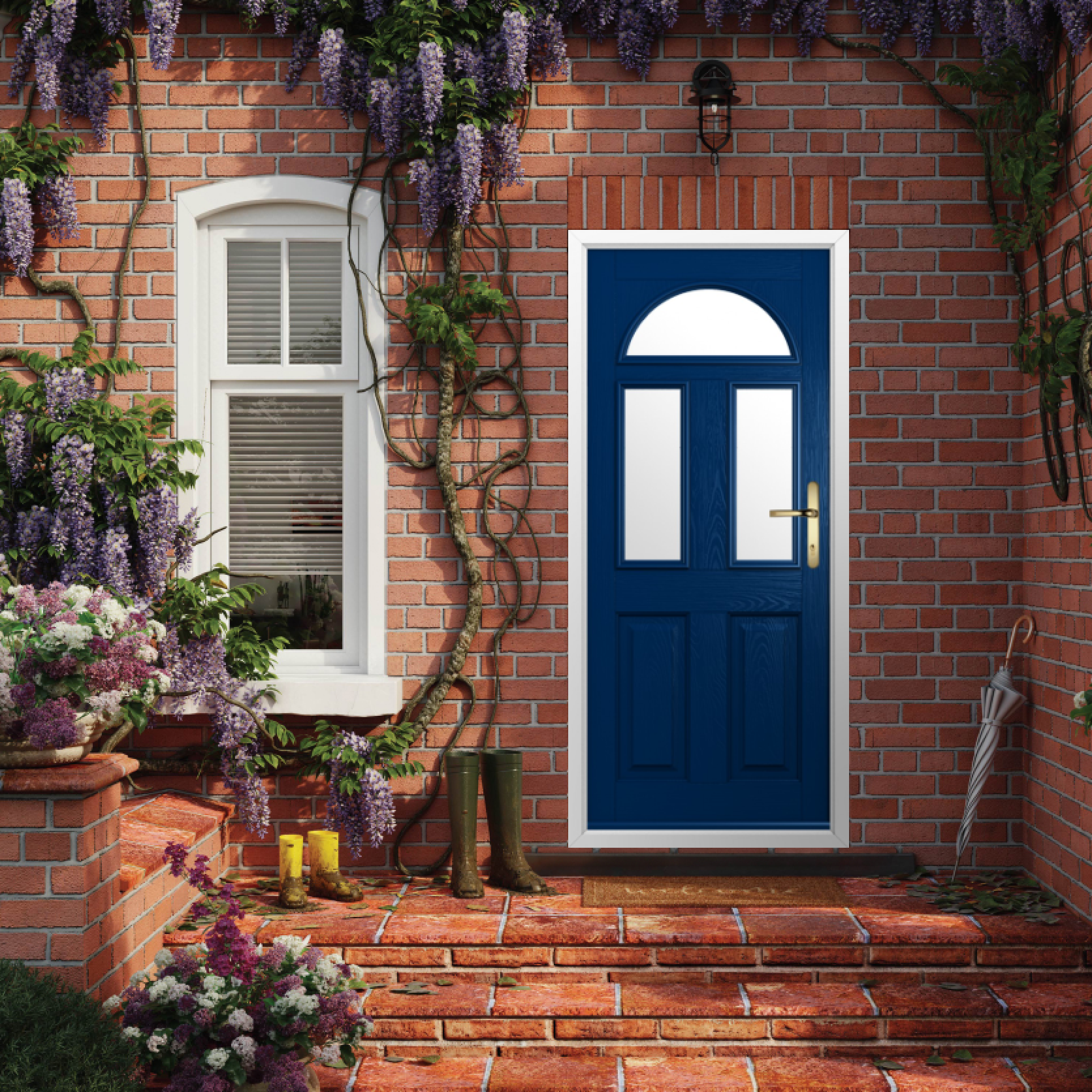 Solidor Conway 3 Composite Traditional Door In Blue Large
                        Image