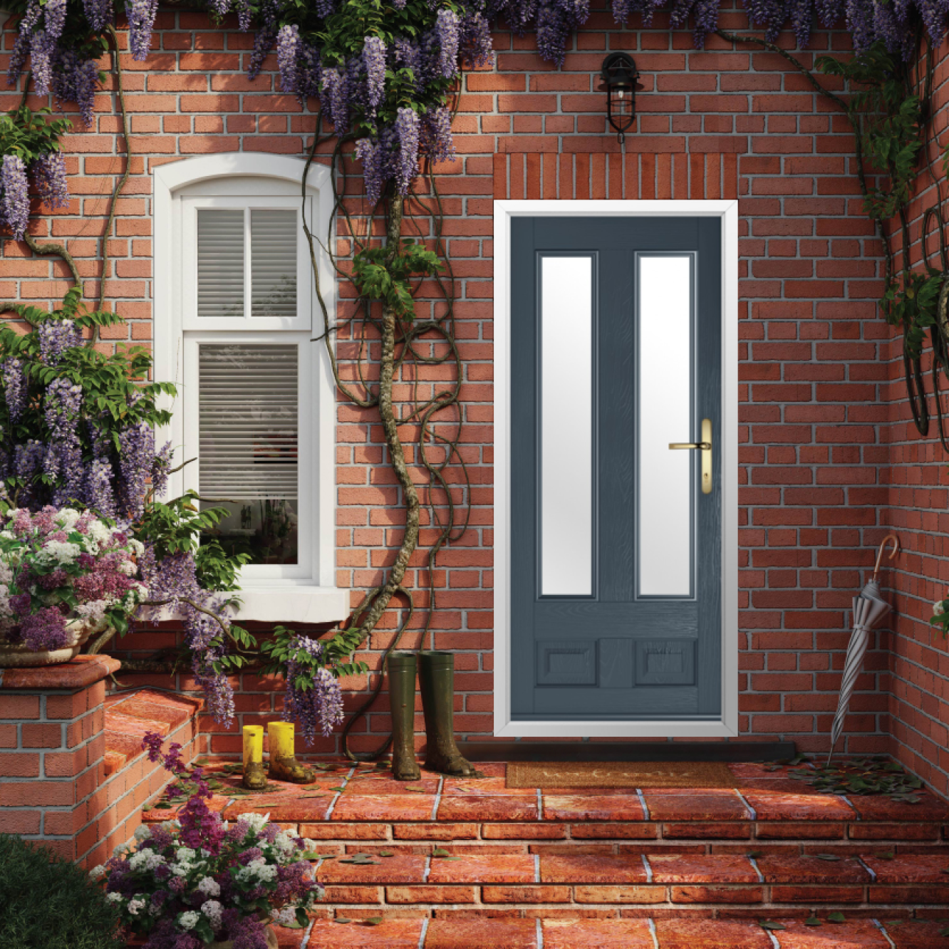 Solidor Edinburgh 2 Composite Traditional Door In Anthracite Grey Image