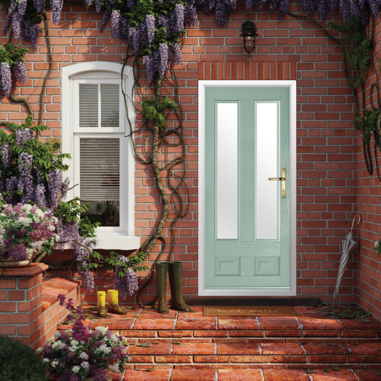 Solidor Edinburgh 2 Composite Traditional Door In Chartwell Green Image