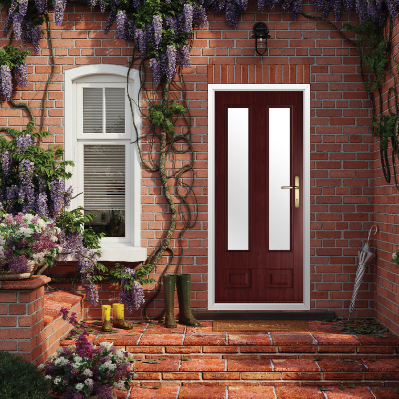 Solidor Edinburgh 2 Composite Traditional Door In Rosewood Image