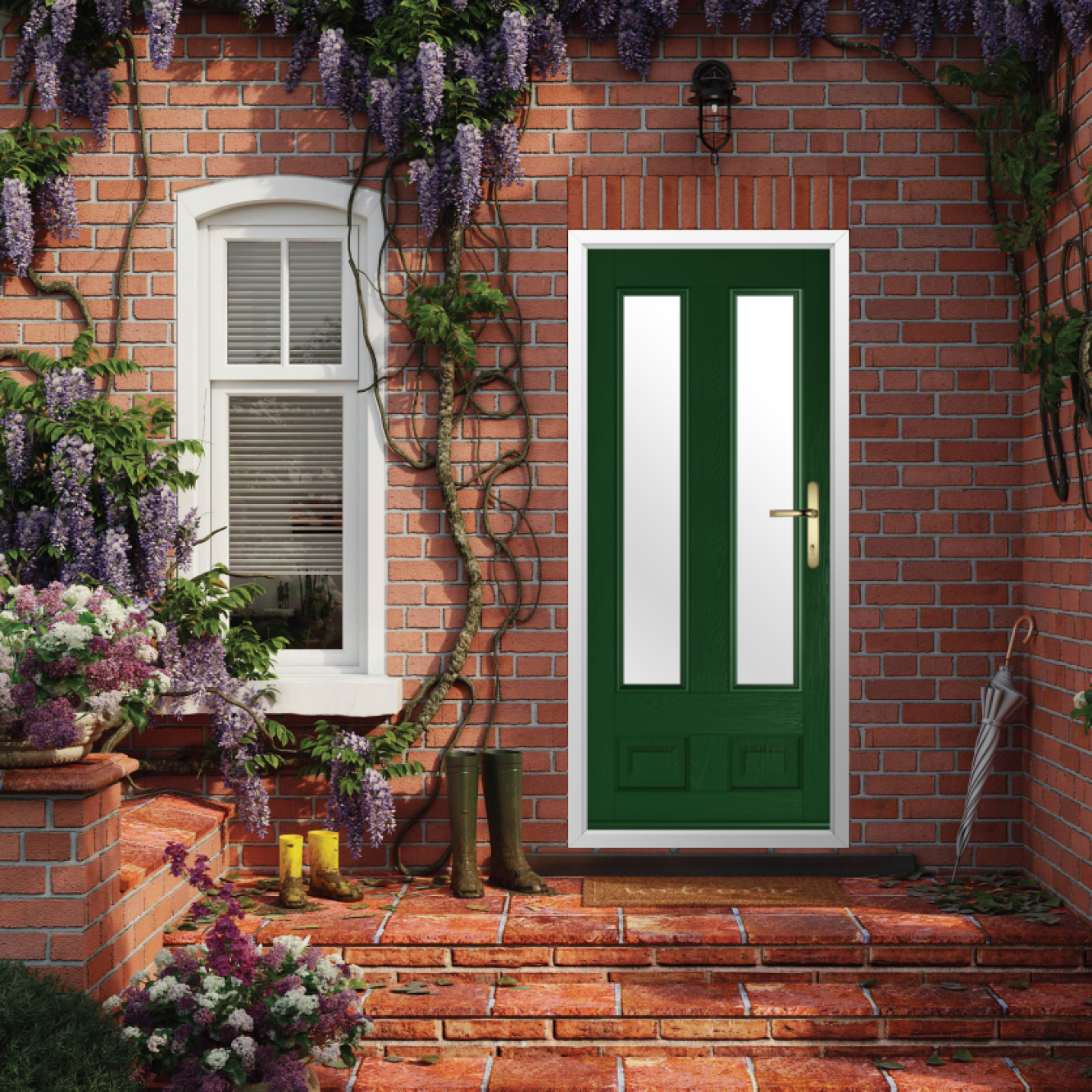 Solidor Edinburgh 2 Composite Traditional Door In Green Image
