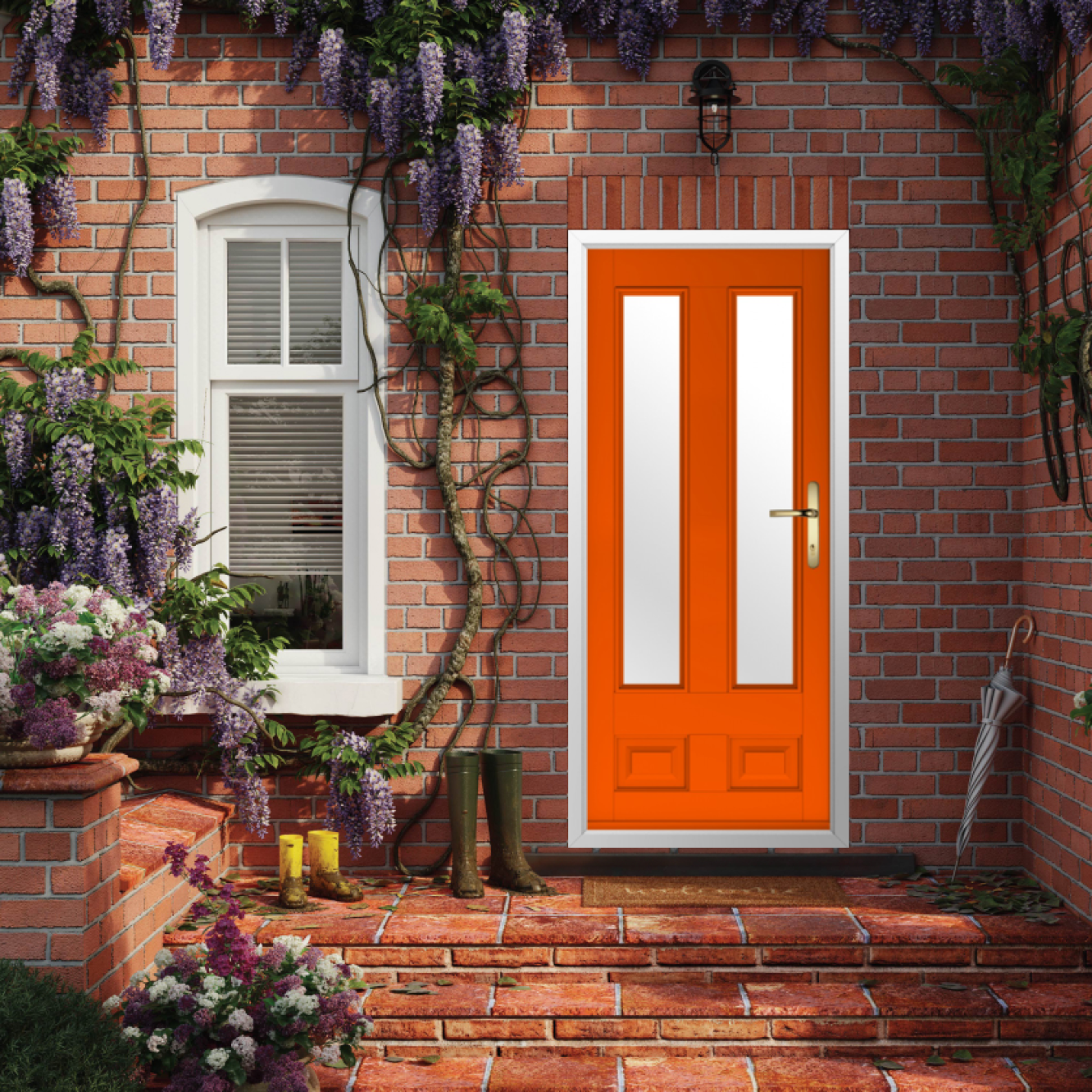 Solidor Edinburgh 2 Composite Traditional Door In Tangerine Image