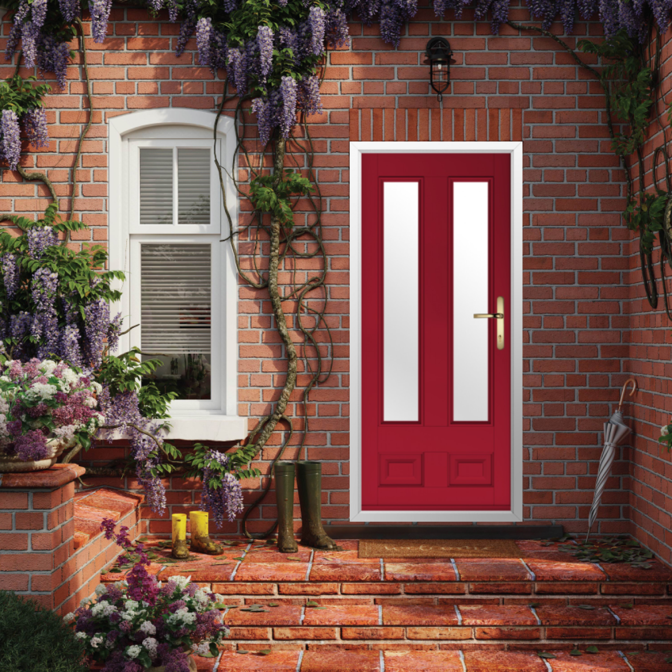 Solidor Edinburgh 2 Composite Traditional Door In Ruby Red Image
