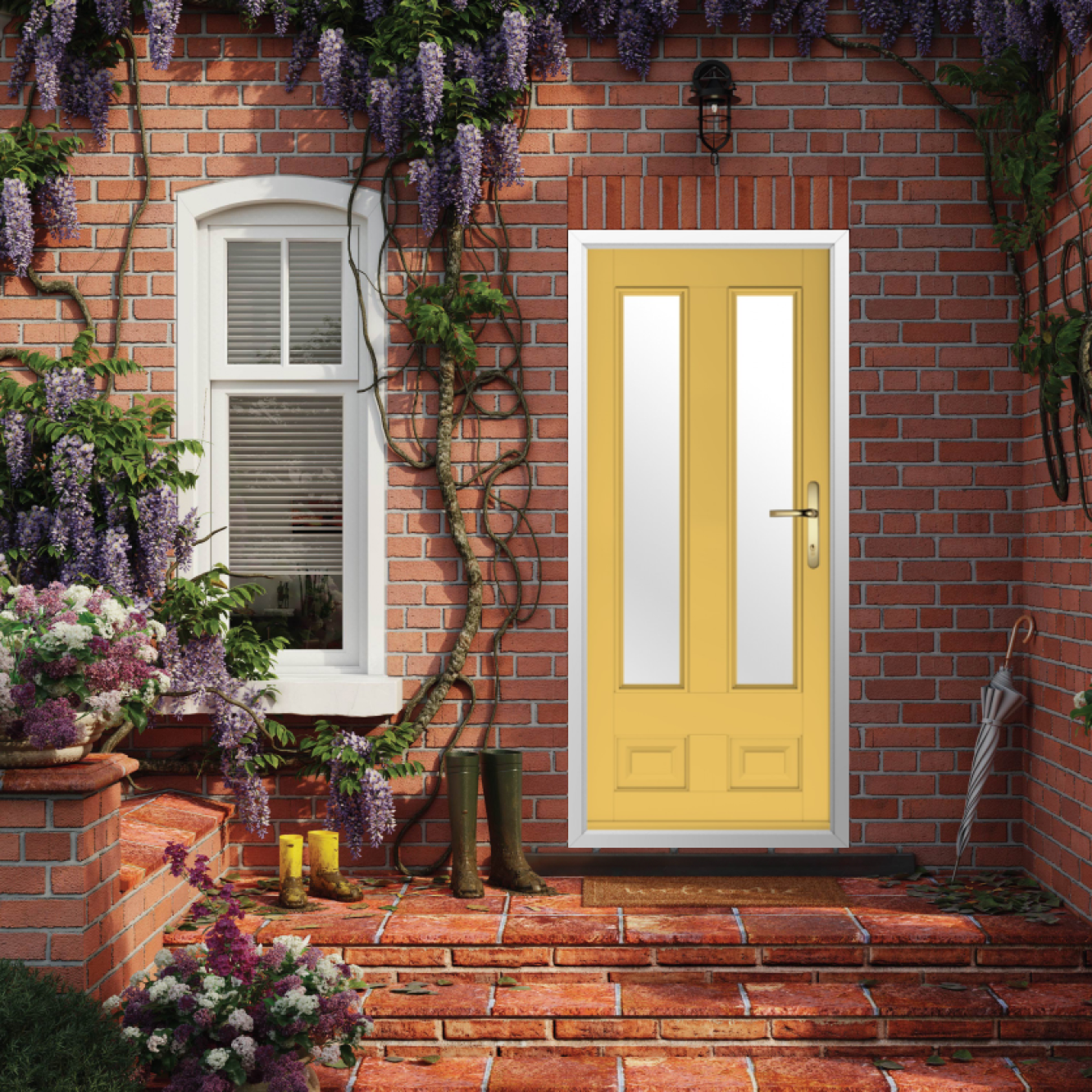 Solidor Edinburgh 2 Composite Traditional Door In Buttercup Yellow Image
