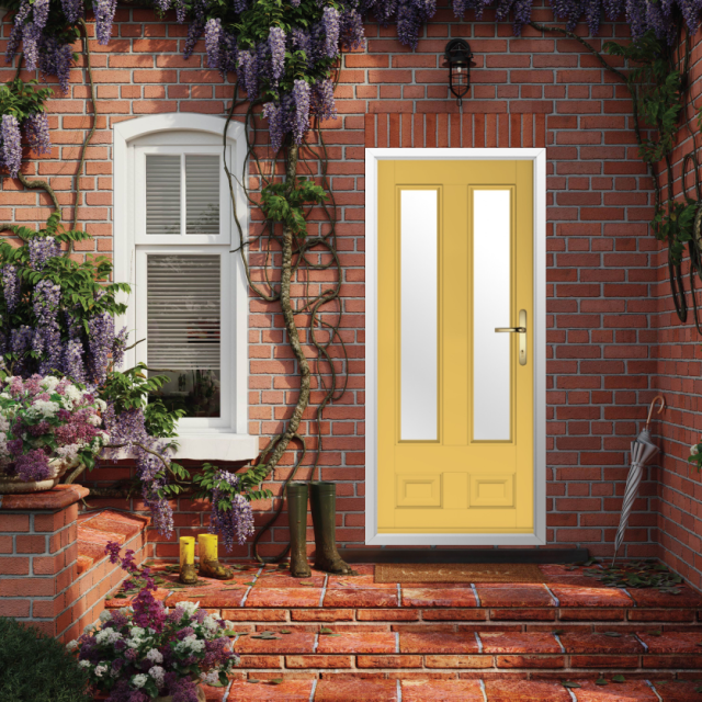 Solidor Edinburgh 2 Composite Traditional Door In Buttercup Yellow Thumbnail