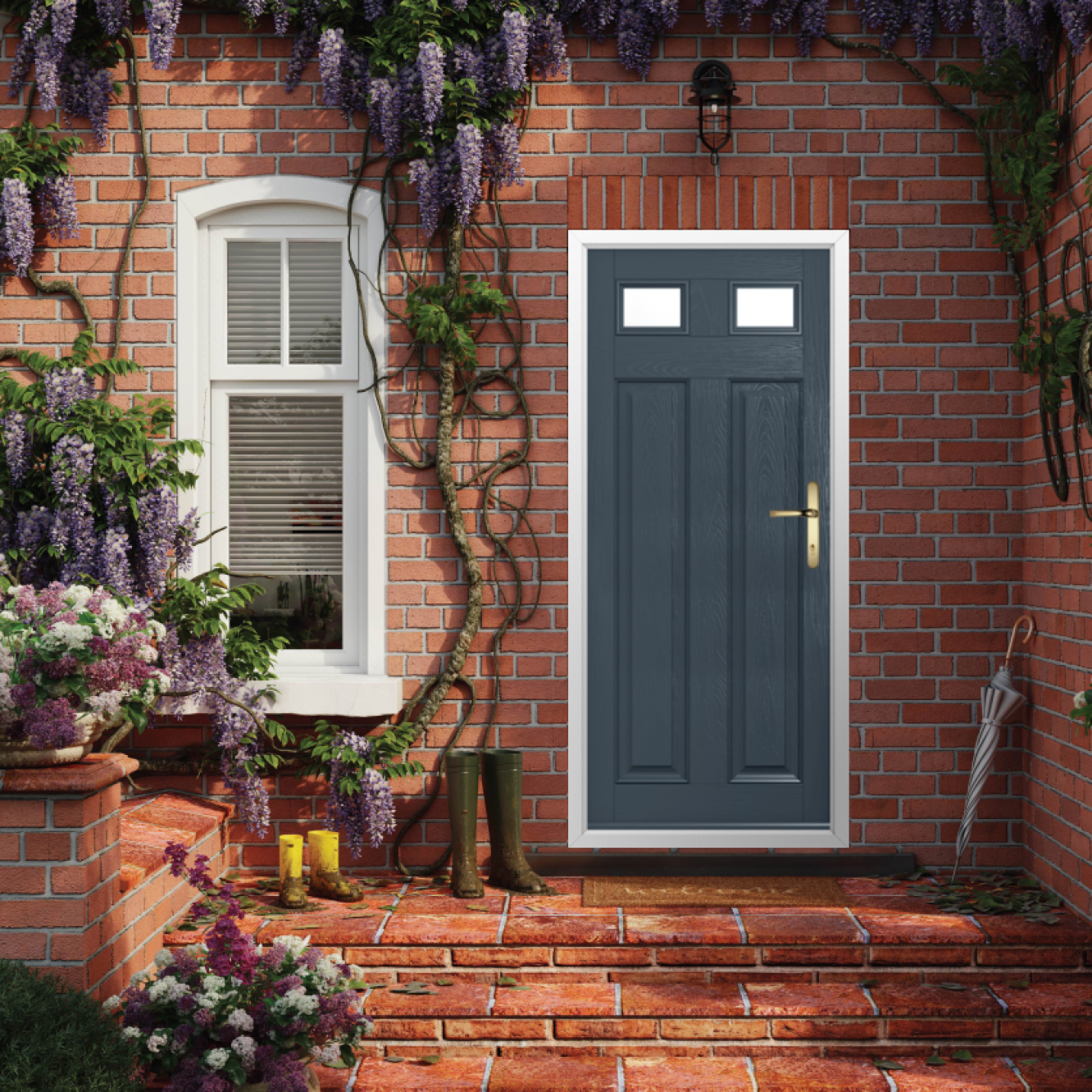 Solidor Berkley 2 Composite Traditional Door In Anthracite Grey Image