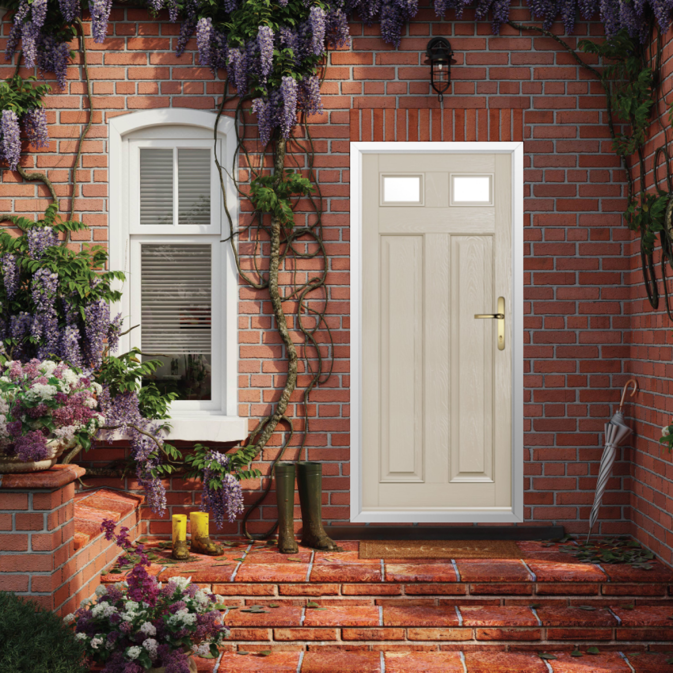 Solidor Berkley 2 Composite Traditional Door In Cream Image