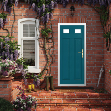 Solidor Berkley 2 Composite Traditional Door In Peacock Blue