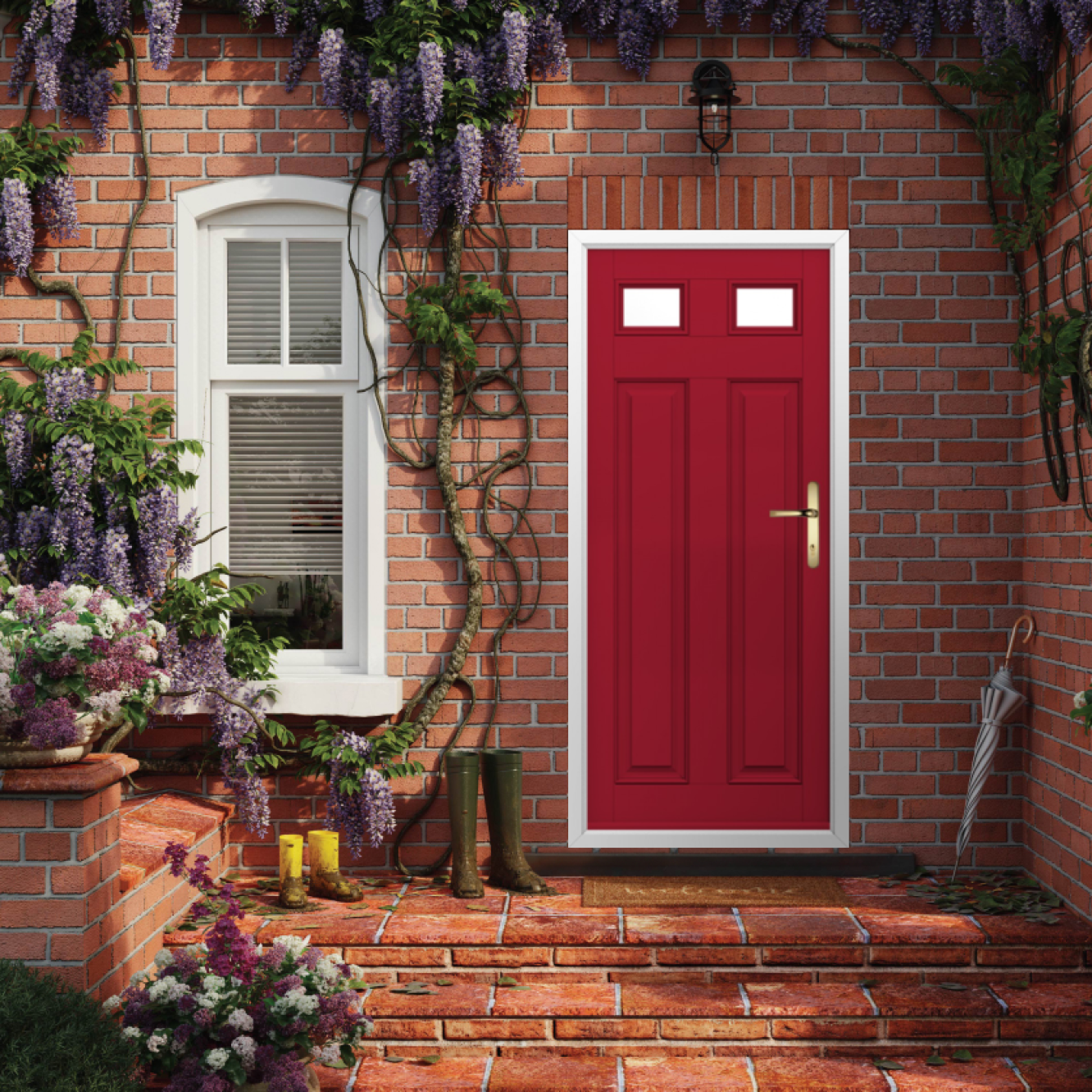 Solidor Berkley 2 Composite Traditional Door In Ruby Red Image