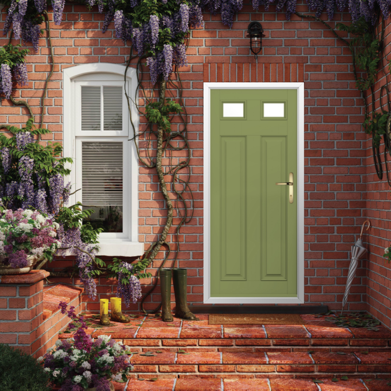 Solidor Berkley 2 Composite Traditional Door In Forest Green Image