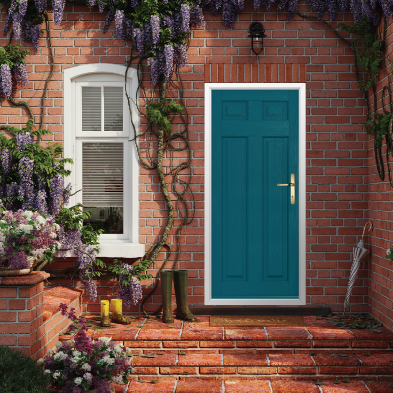 Solidor Berkley Solid Composite Traditional Door In Peacock Blue Image