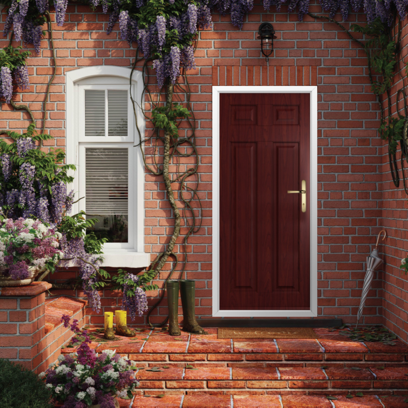 Solidor Berkley Solid Composite Traditional Door In Rosewood Image