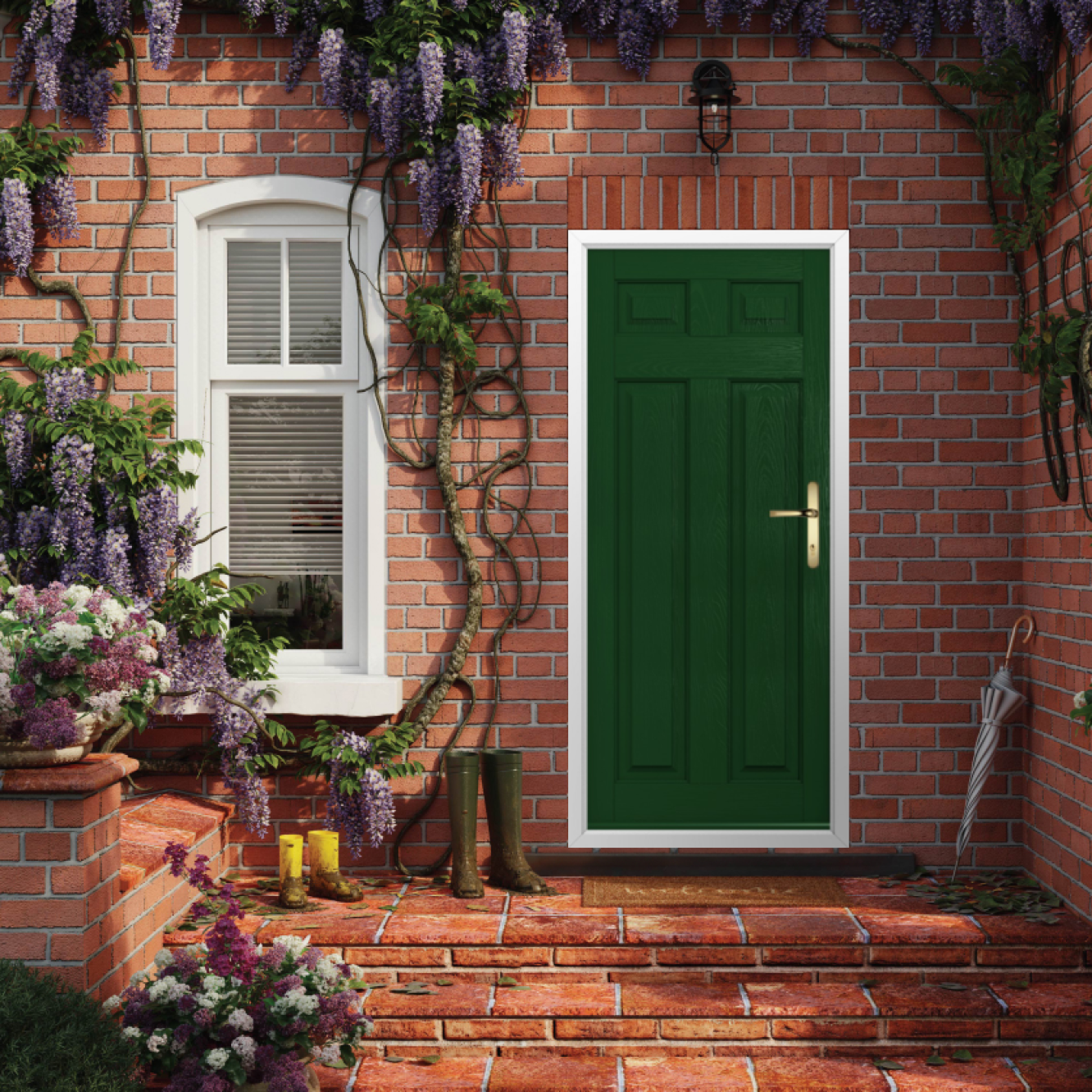 Solidor Berkley Solid Composite Traditional Door In Green Image