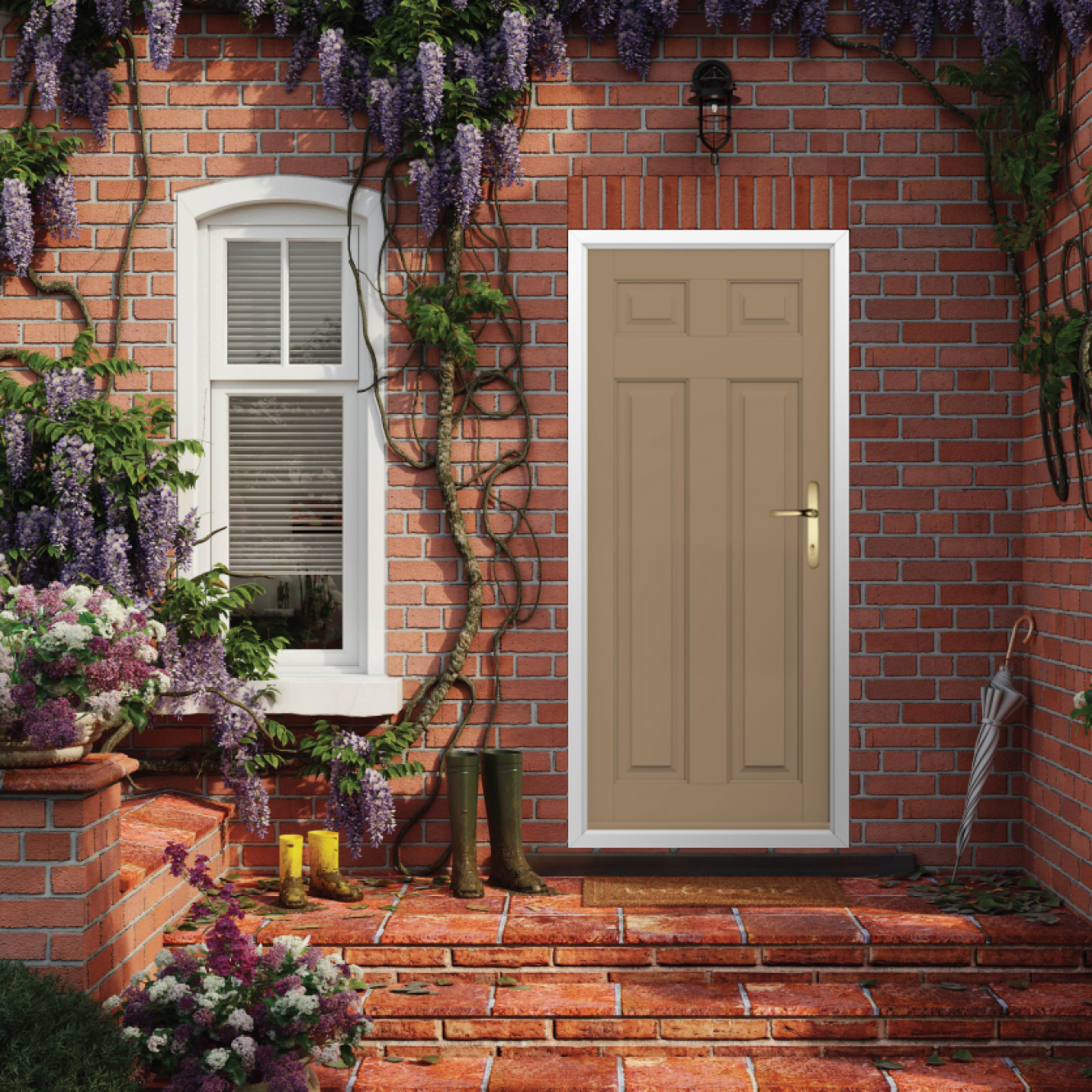Solidor Berkley Solid Composite Traditional Door In Truffle Brown Image