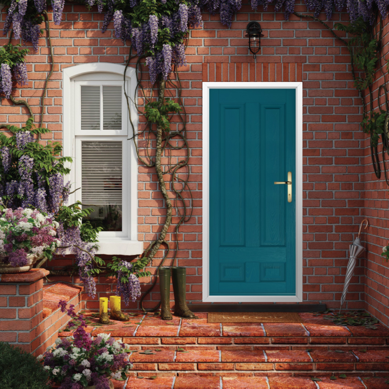 Solidor Edinburgh Solid Composite Traditional Door In Peacock Blue Image