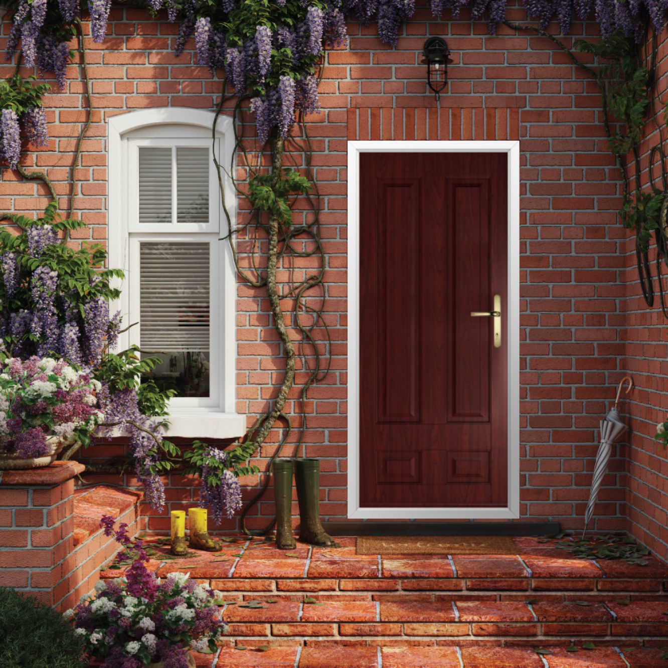Solidor Edinburgh Solid Composite Traditional Door In Rosewood Image