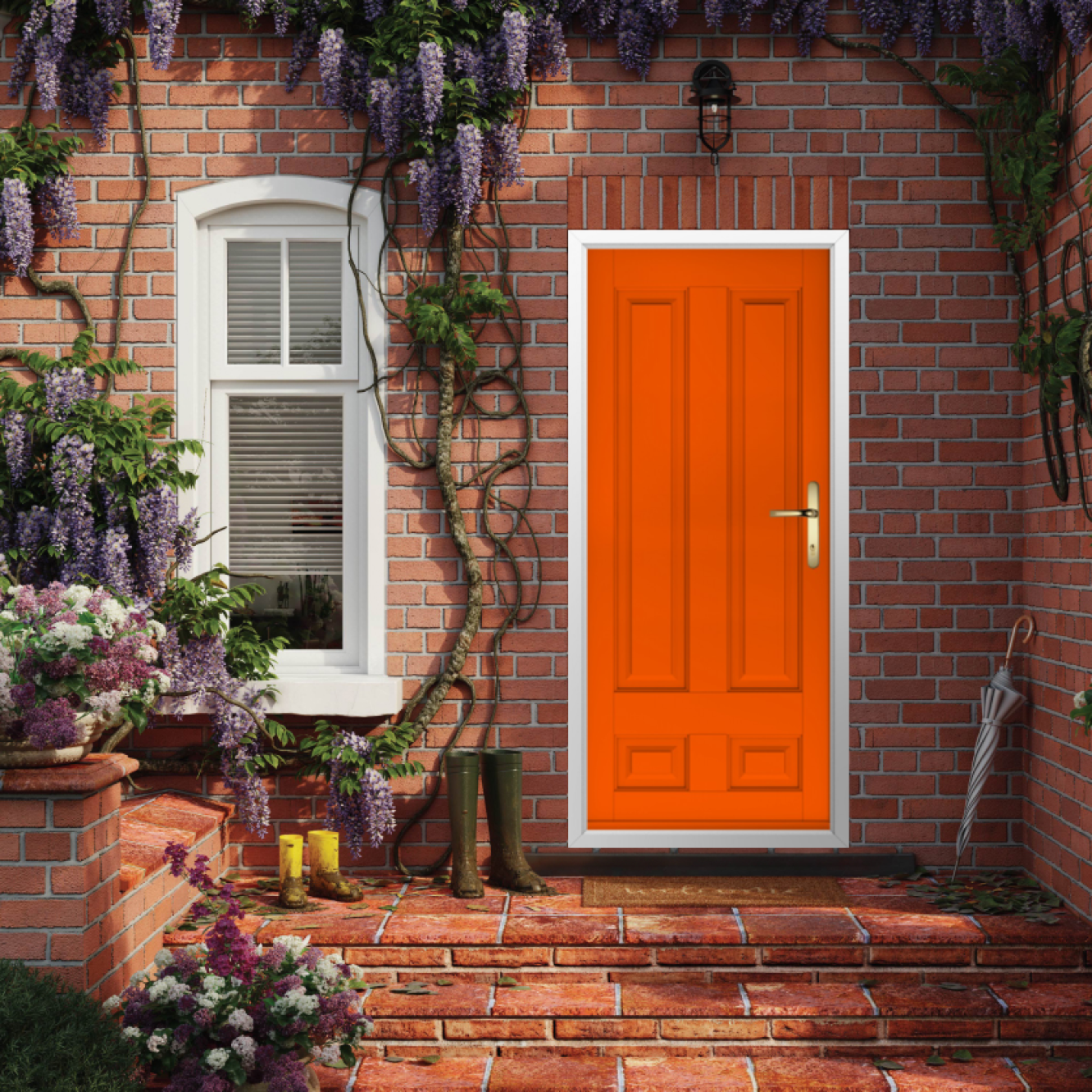 Solidor Edinburgh Solid Composite Traditional Door In Tangerine Image
