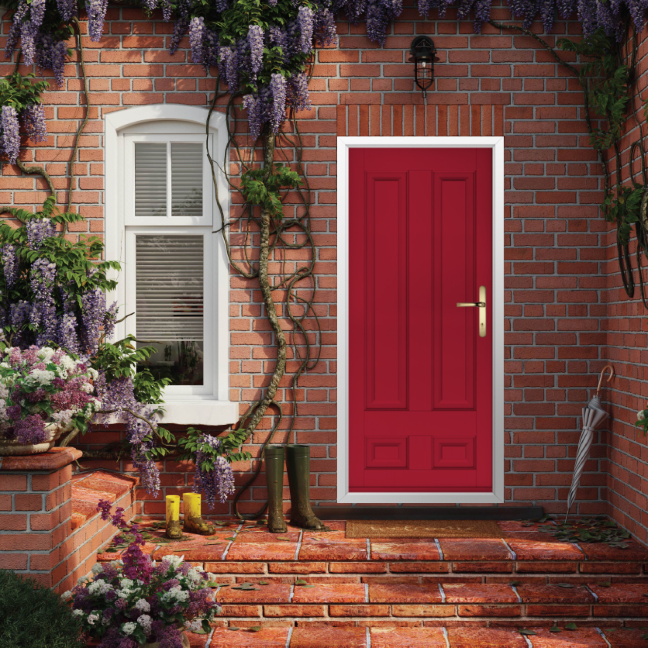 Solidor Edinburgh Solid Composite Traditional Door In Ruby Red Image