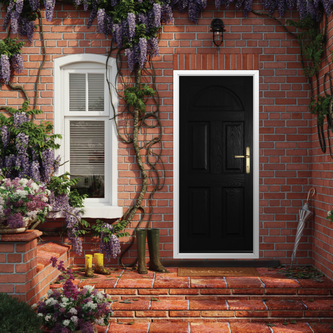 Solidor Conway Solid Composite Traditional Door In Black Image