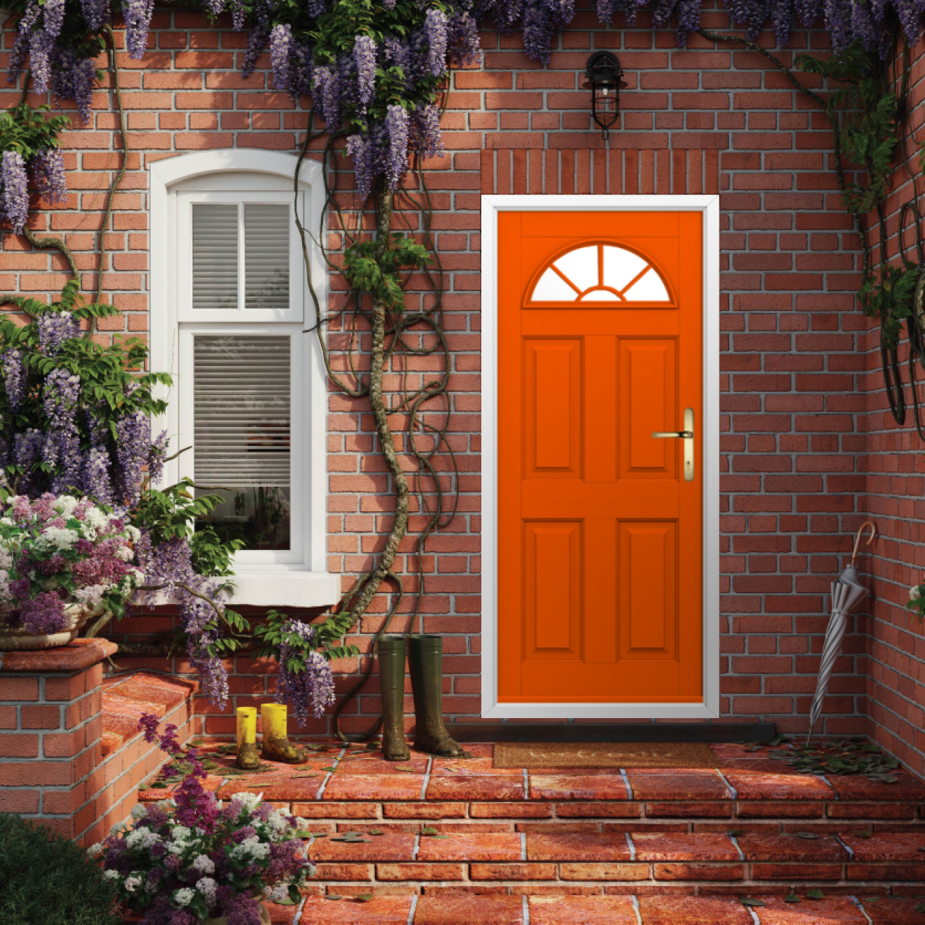 Solidor Conway 1 GB Composite Traditional Door In Tangerine Image