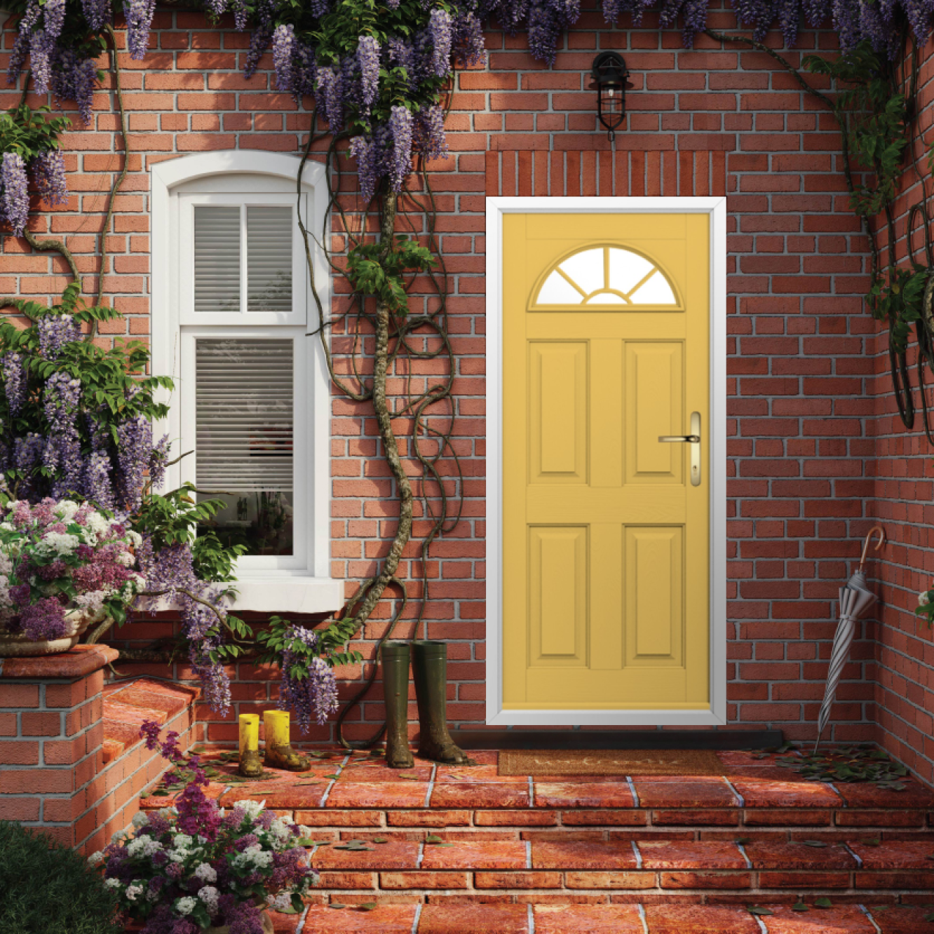 Solidor Conway 1 GB Composite Traditional Door In Buttercup Yellow Image