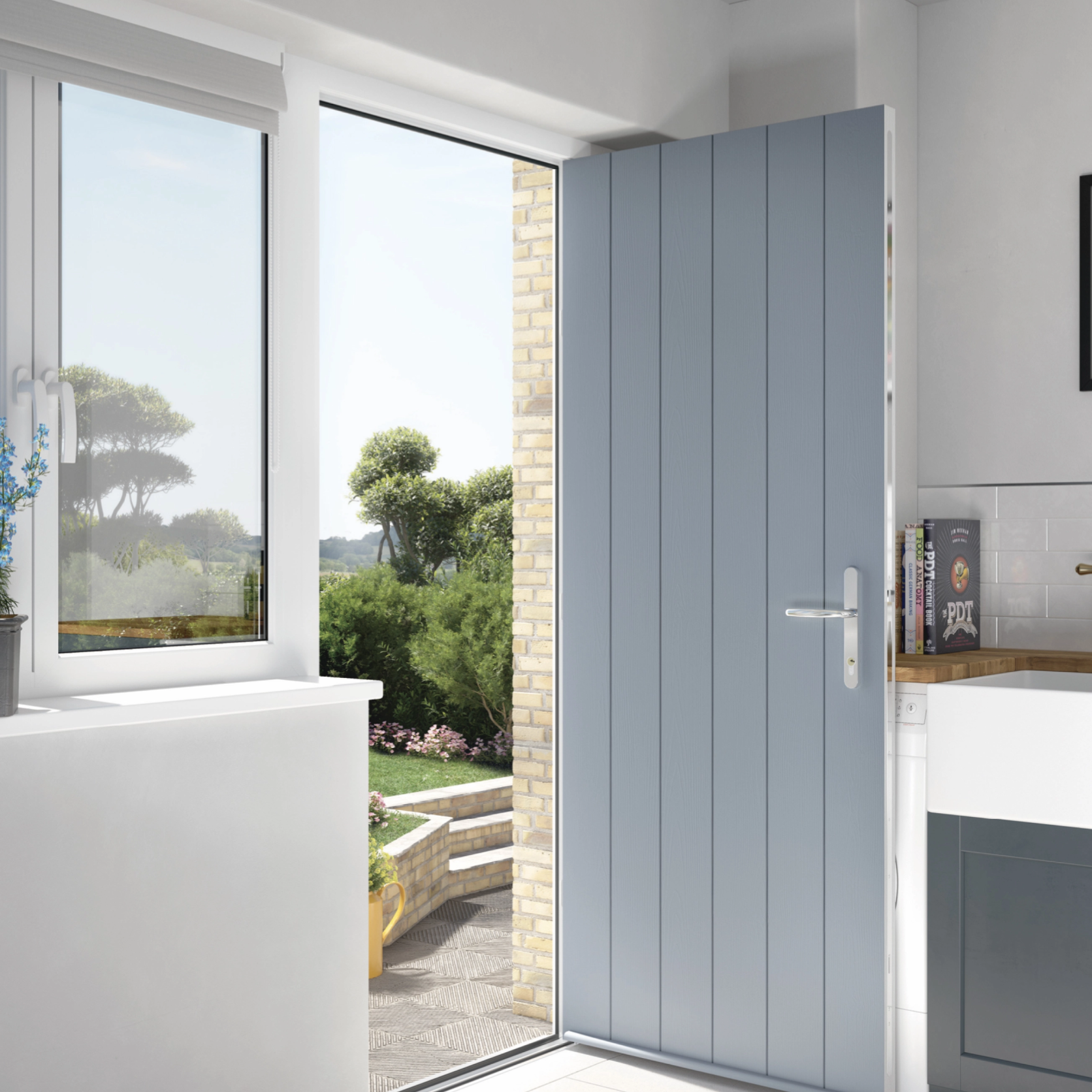 Solidor Milano Composite Contemporary Door In Blue Large
                        Image