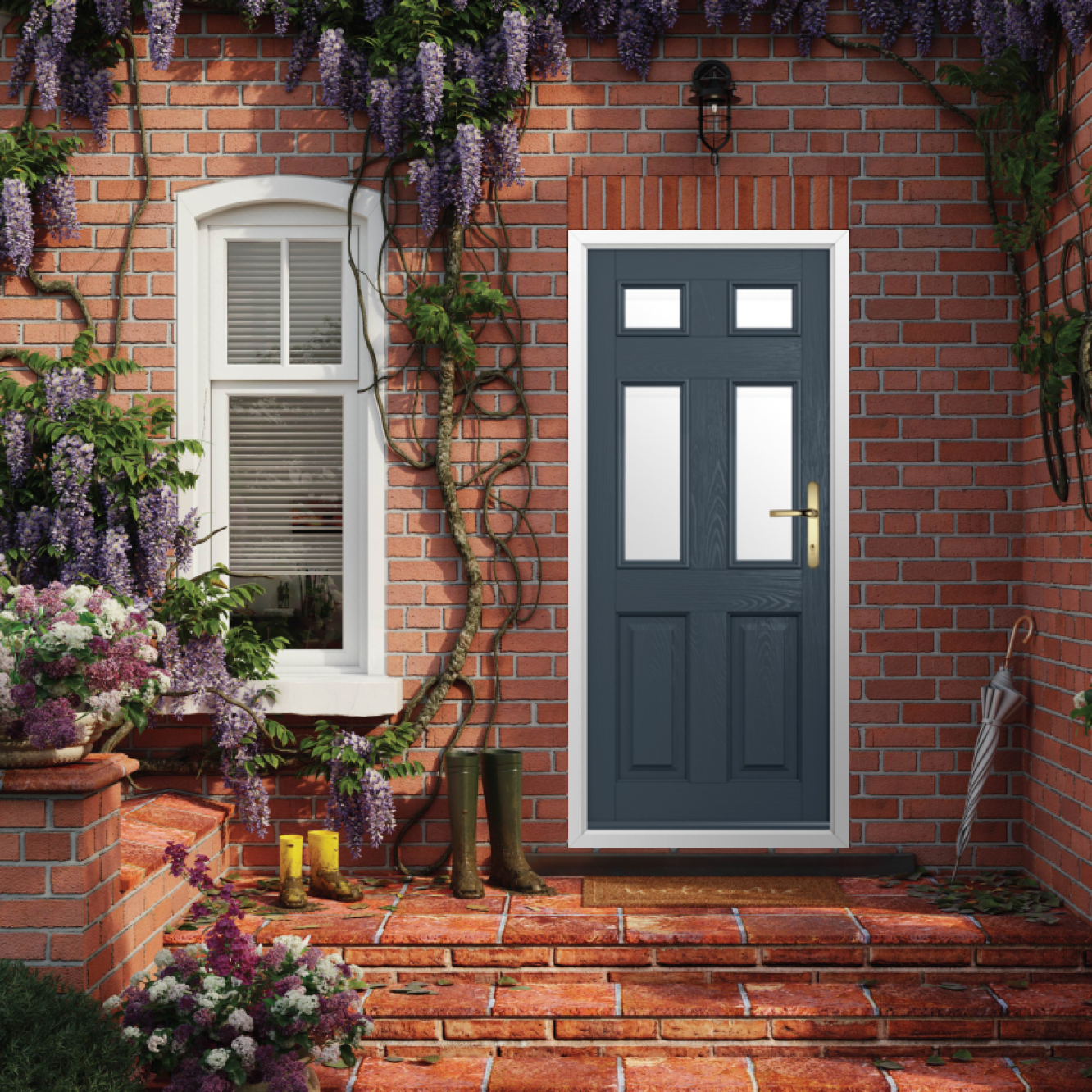 Solidor Tenby 4 Composite Traditional Door In Anthracite Grey Image