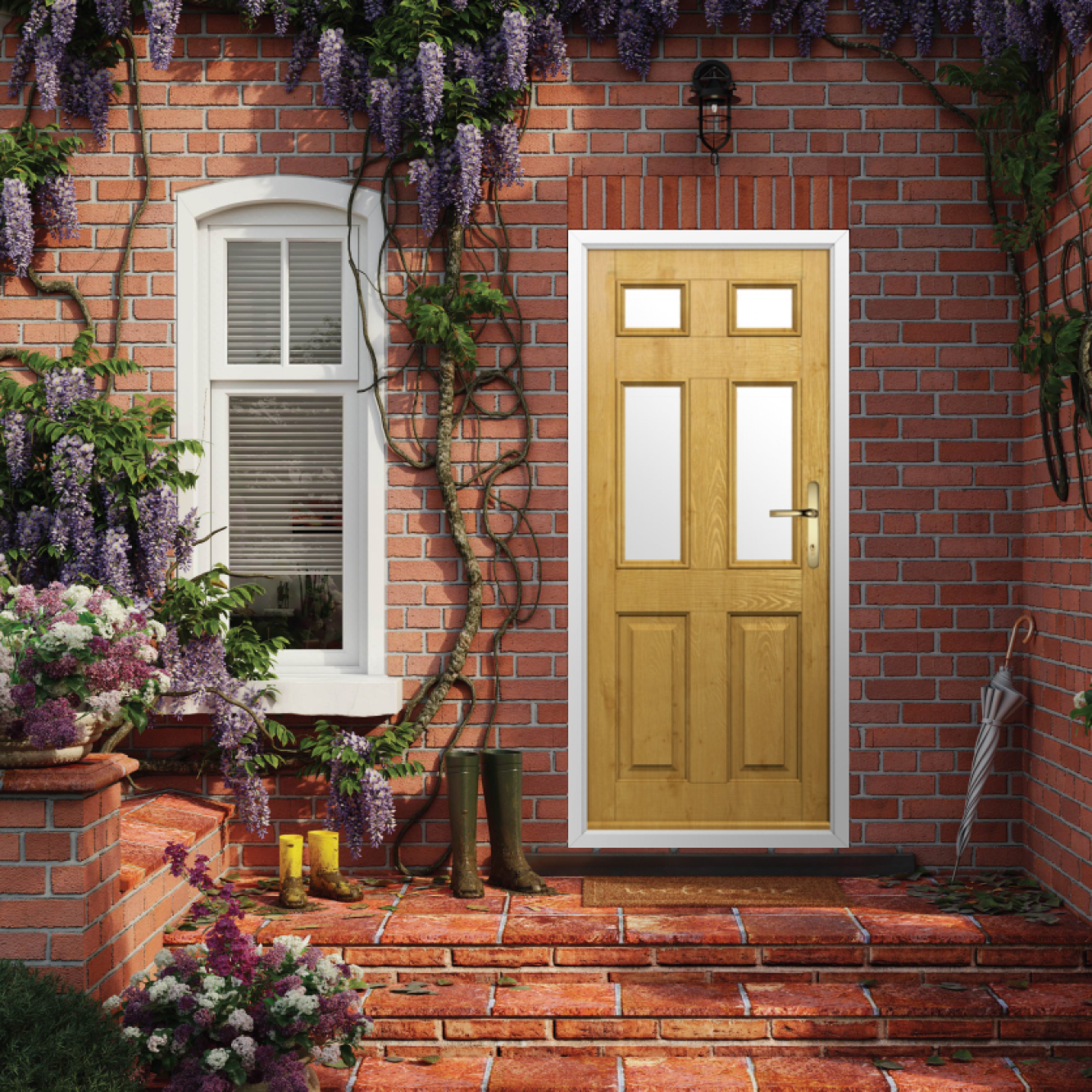 Solidor Tenby 4 Composite Traditional Door In Irish Oak Image
