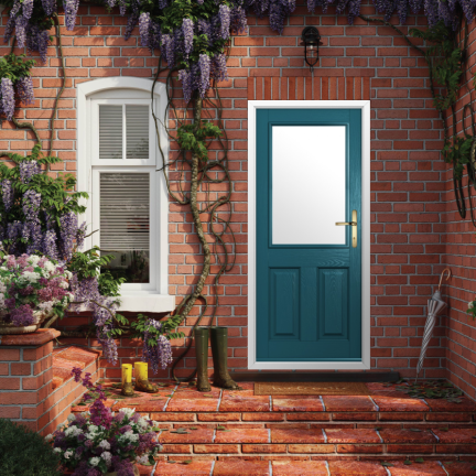 Solidor Beeston 1 Composite Traditional Door In Peacock Blue