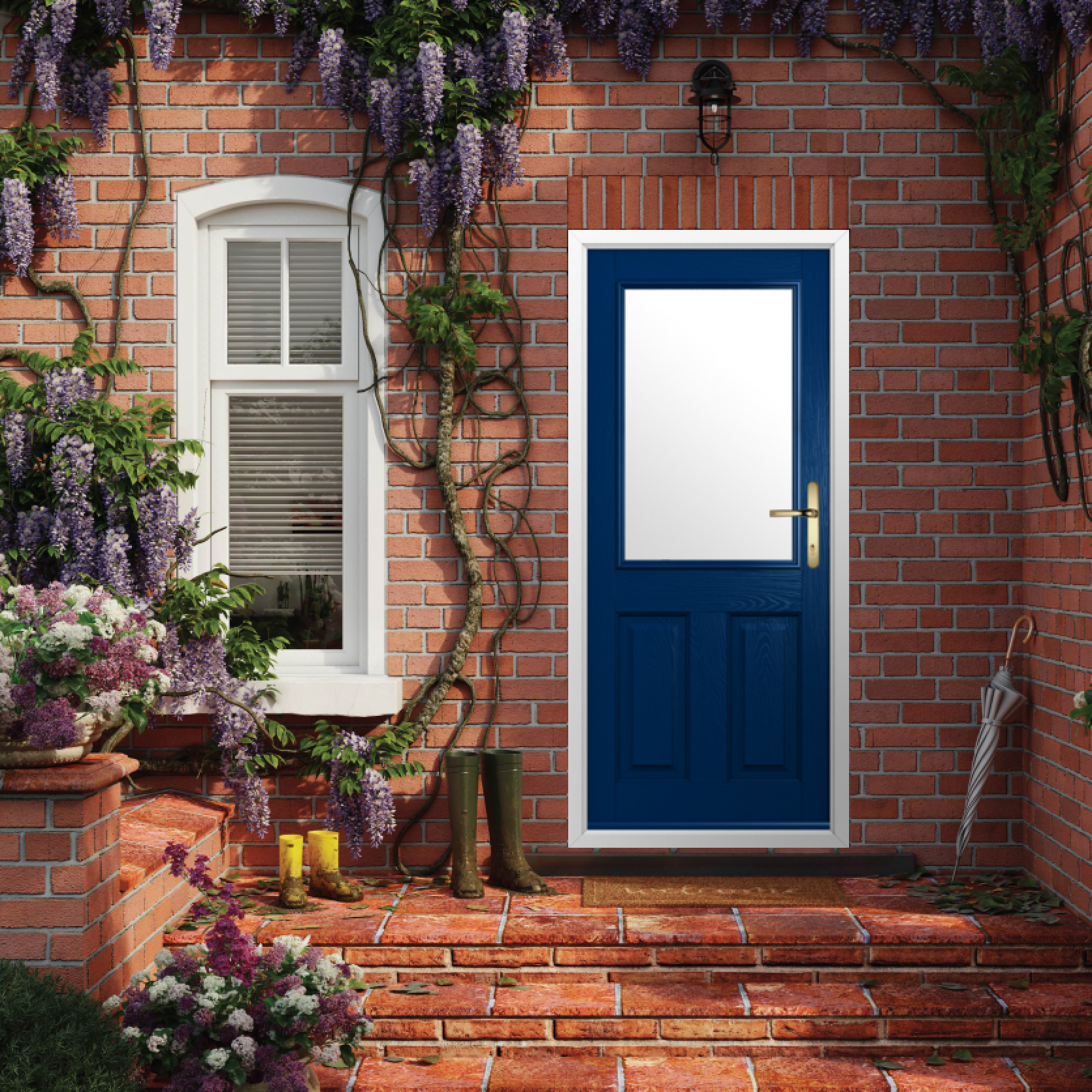 Solidor Beeston 1 Composite Traditional Door In Blue Large
                        Image