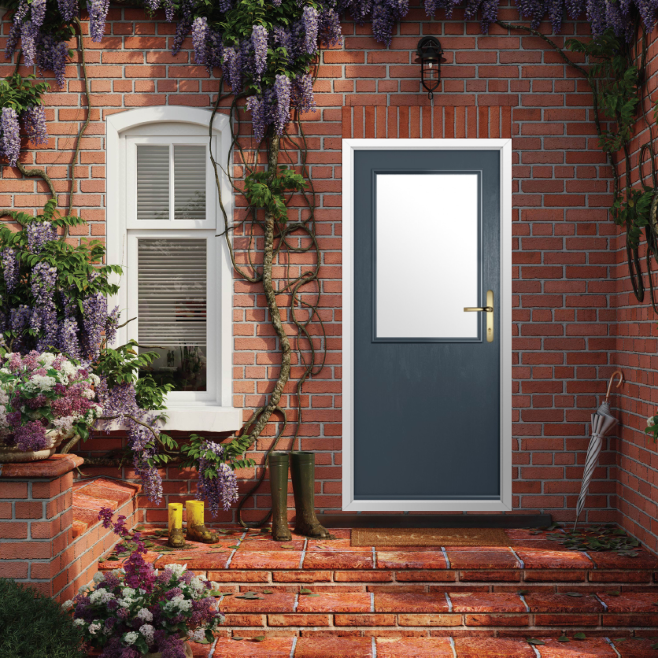 Solidor Flint Beeston Composite Traditional Door In Anthracite Grey Image