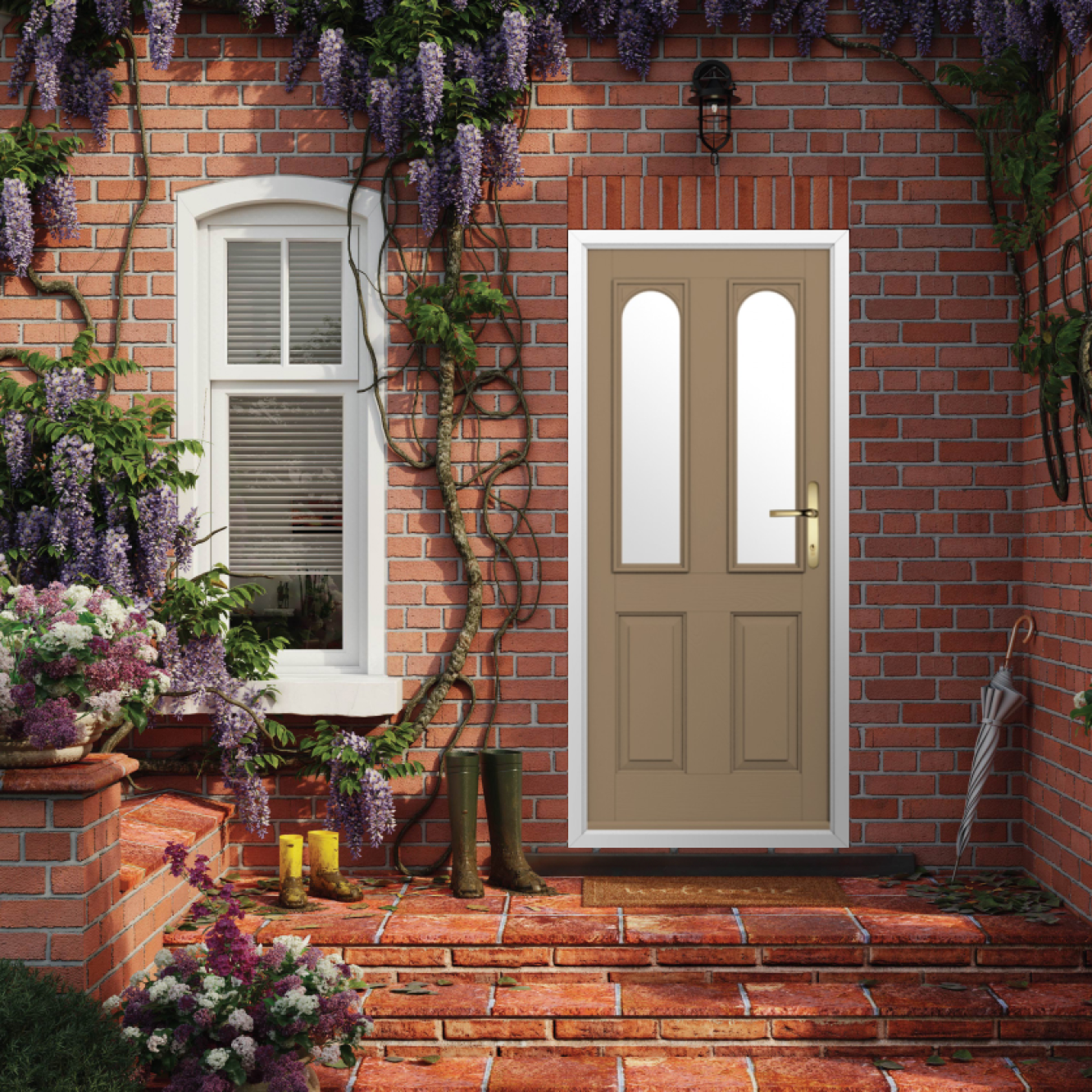 Solidor Nottingham 2 Composite Traditional Door In Truffle Brown Image