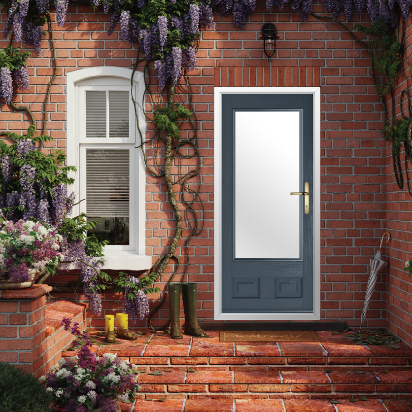 Solidor Alnwick Composite Traditional Door In Anthracite Grey Image