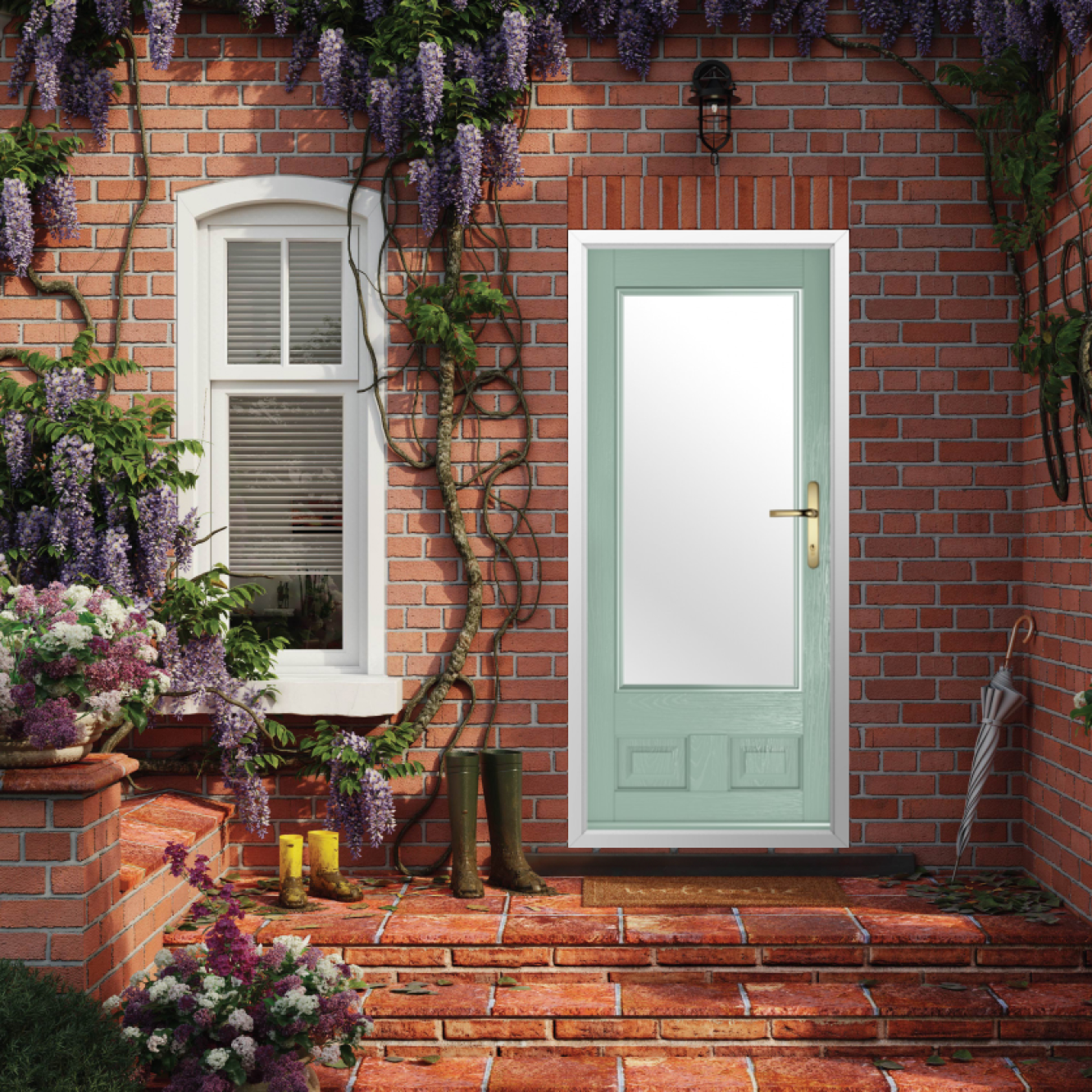 Solidor Alnwick Composite Traditional Door In Chartwell Green Image